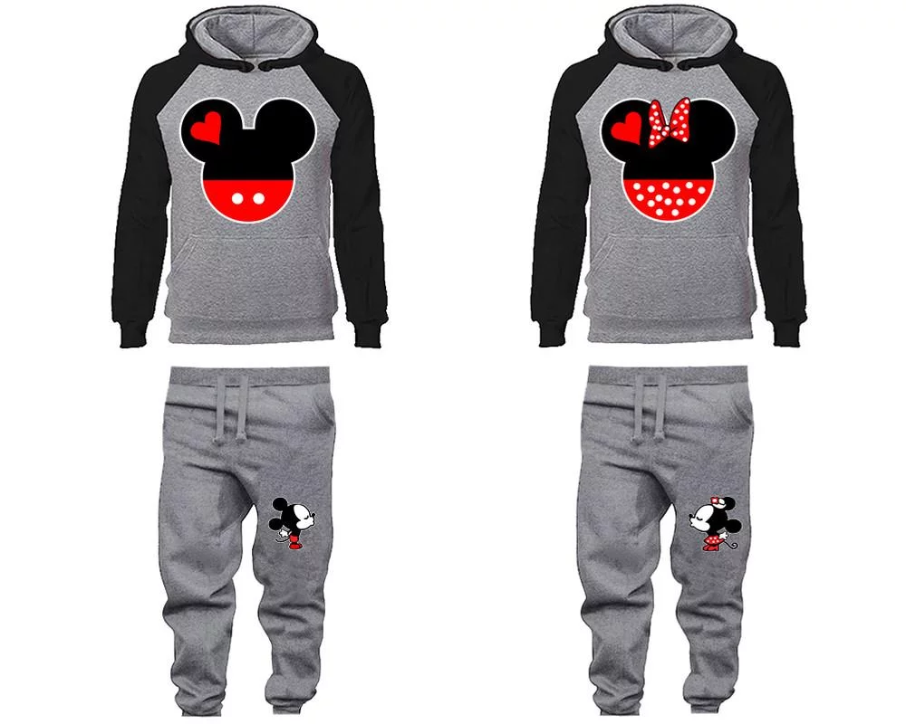 Mickey and Minnie Couple Matching Hoodie & Jogger Pants Set