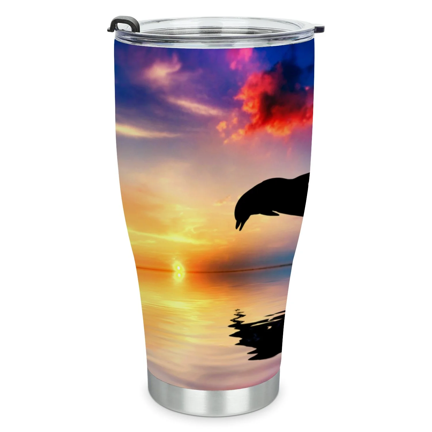 Hidove Stainless Steel Tumbler, Beautiful Calm Ocean at Sunset 30oz Leak Proof & Stainless Steel Bottle for Hot & Cold Drinks - Coffee Travel Mug, Water Metal Canteen, Thermal Cup