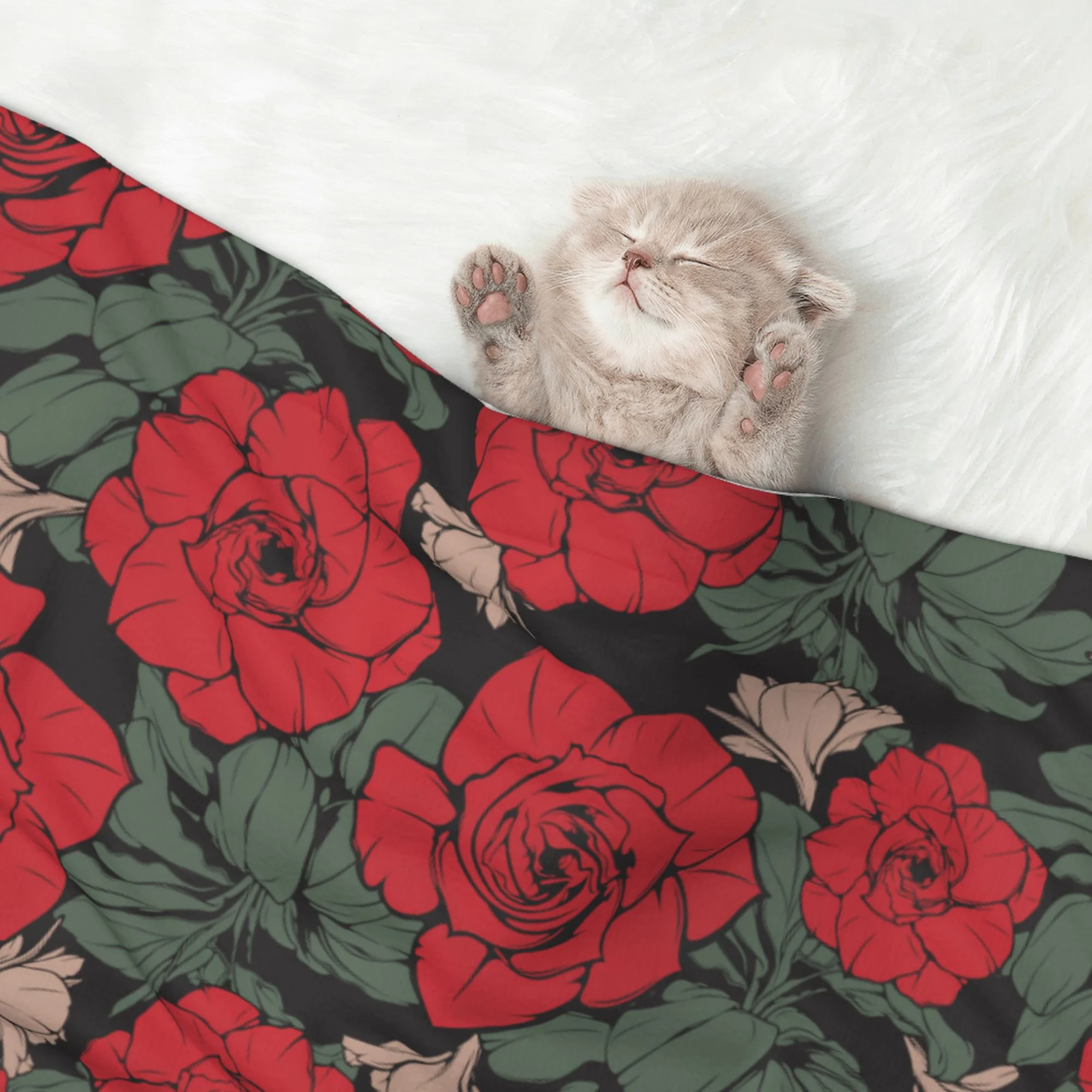 XMXY Dog Throw Blankets, Soft Cozy Beautiful Red Wild Rose Pet Blankets for Couches Machine Washable for Indoor Cats Dogs, Large Size