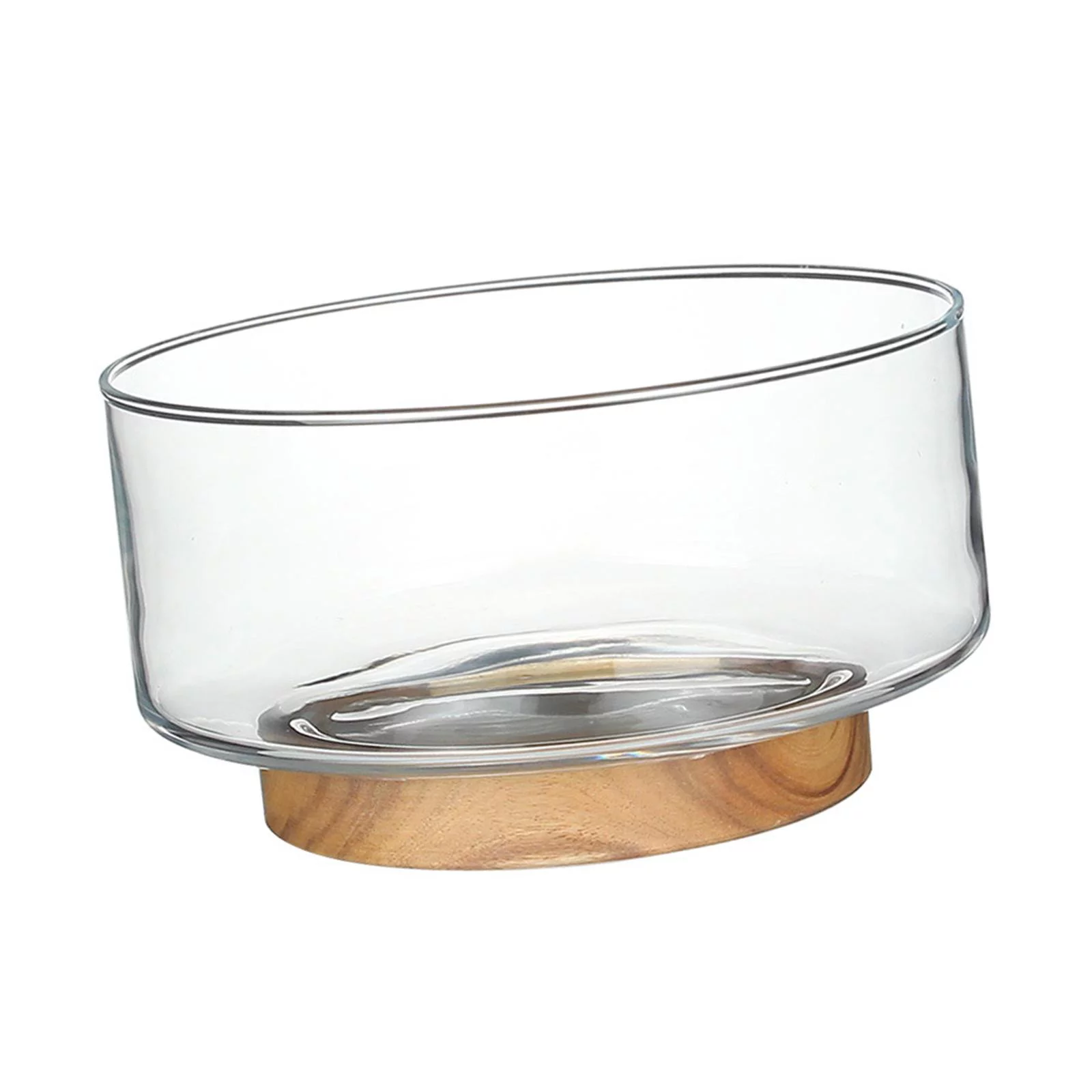 Snacks Fruit Basket Bowl with Wooden Pedestal Fruit Dish Plate Serving Bowl Tray S