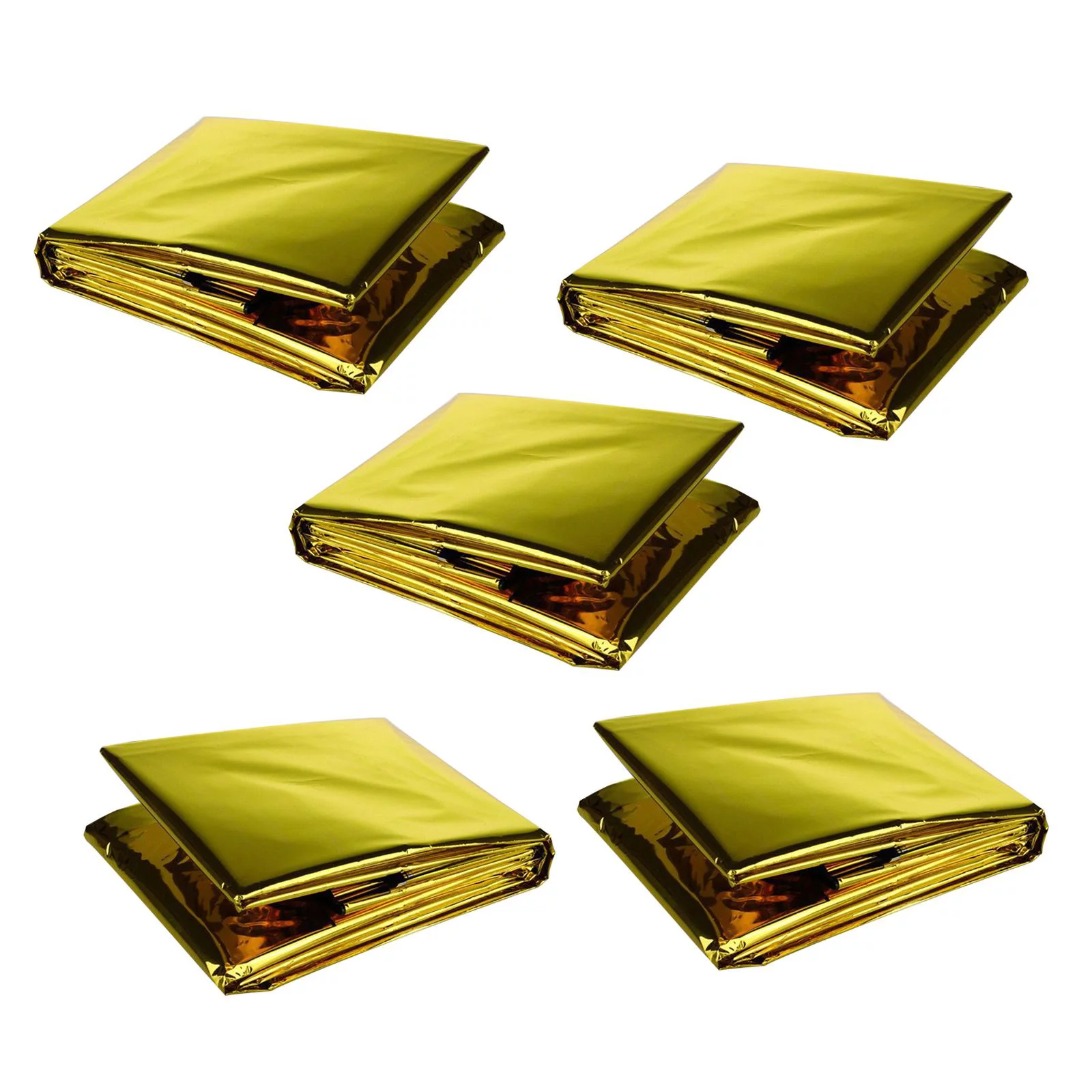 2x 5Pcs Foldable Outdoor Blanket Thermal Blanket First Aid Shelter Waterproof Mat Protection Tent Sleeping Bag