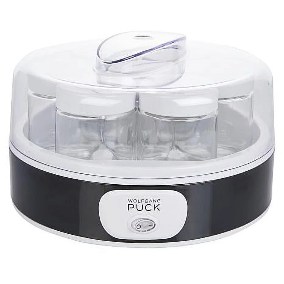 Restored Wolfgang Puck Automatic Yogurt Maker with 7 Glass Jars and Recipes 742-151 (Refurbished)