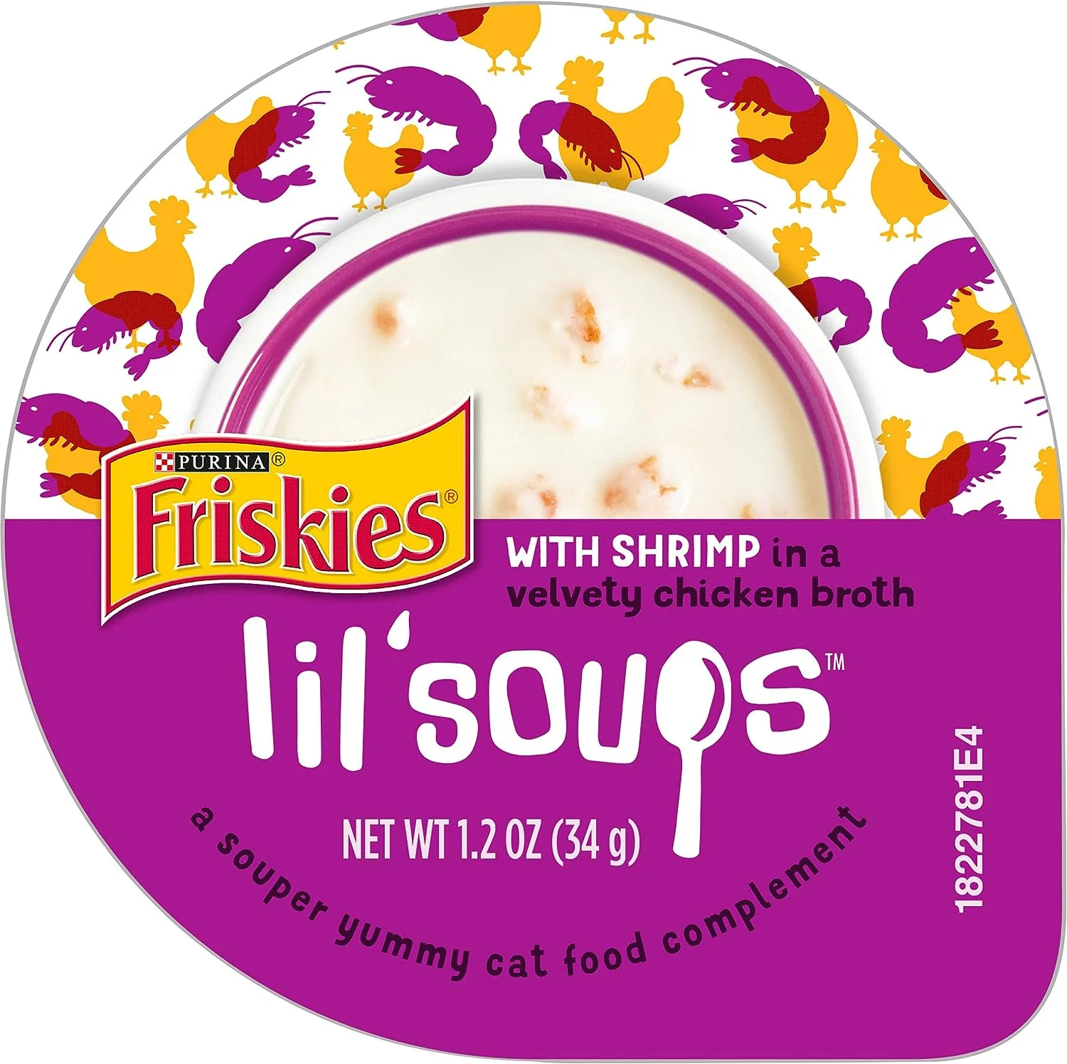 Purina Friskies Natural, Grain Free Wet Cat Food Lickable Cat Treats, Lil' Soups - (8) 1.2 oz. Cups 2 pack