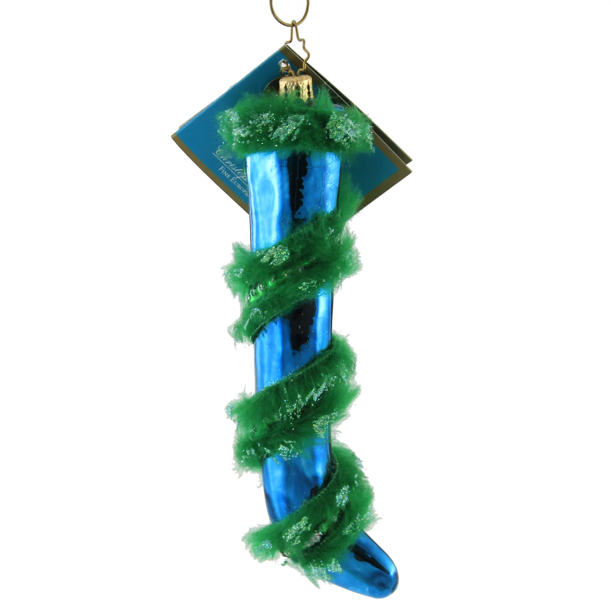 CHRISTOPHER RADKO ROCKIN' STOCKIN'S  Ornament Christmas Stocking 1013282 Blue
