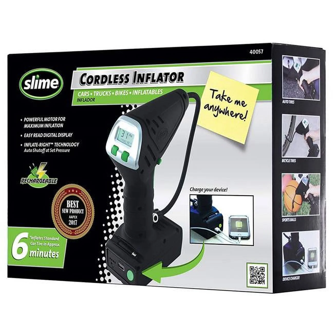 Slime  12V 99 PSI Cordless Inflator