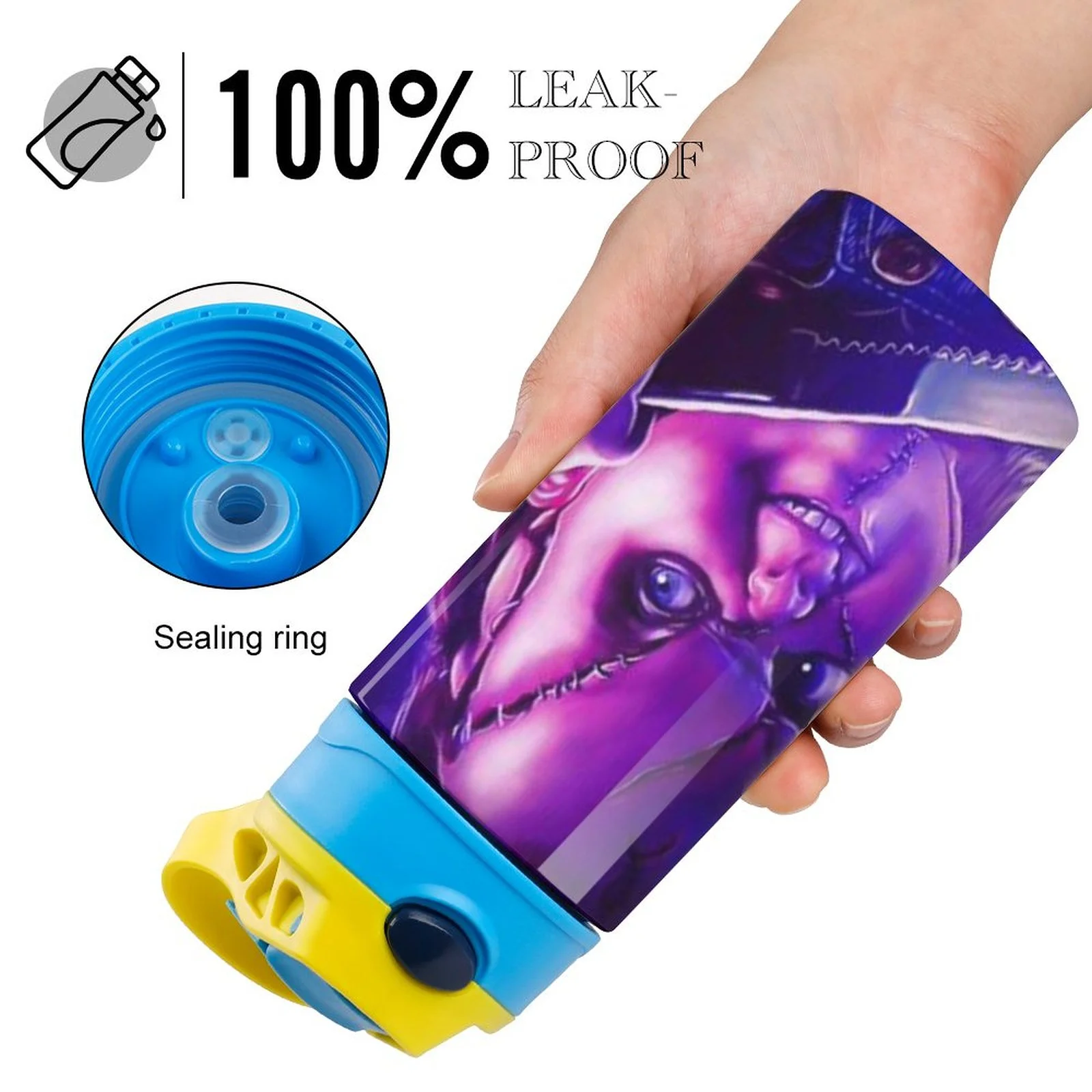 Bride Of Chucky Love Kid's Insulated Water Bottle With Straw Vacuum Stainless Steel Cup Leak-Proof Children Toddler Thermoses