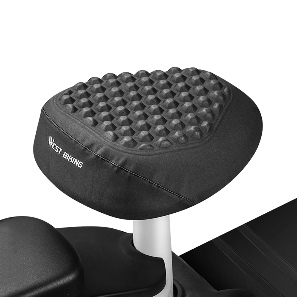 WEST BIKING Comfortable E-Bike Saddle Cover Soft Waterproof Silicone and PU Leather Pad Electric Seats Cover Breathable AntiSlip E-Bike Cushion Cover