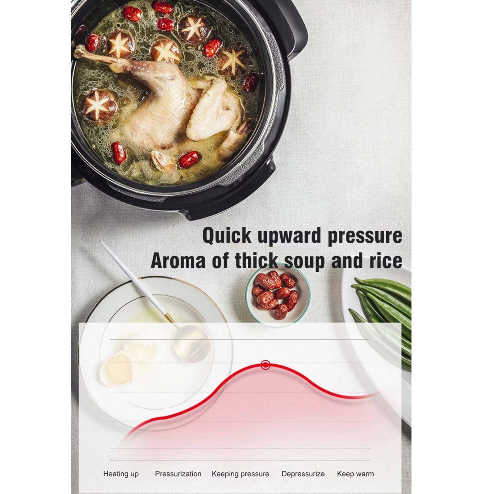 5L Large Capacity Electric Pressure Cooker Multifunctional Household Smart Rice Cooker US 110V