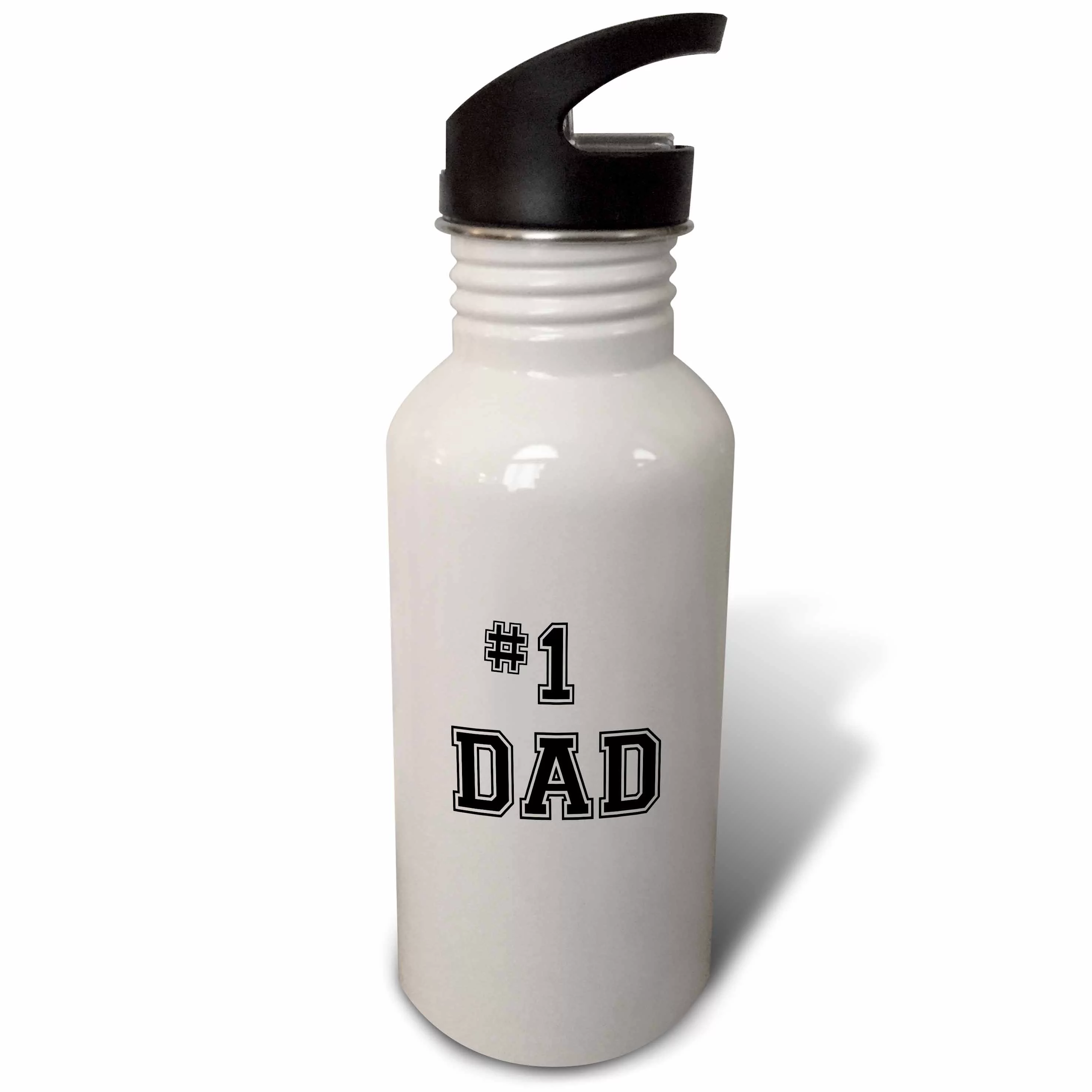 #1 Dad - Greatest Dad - Fathers Day - Best Dad Award - black text 21 oz Sports Water Bottle wb-203251-1