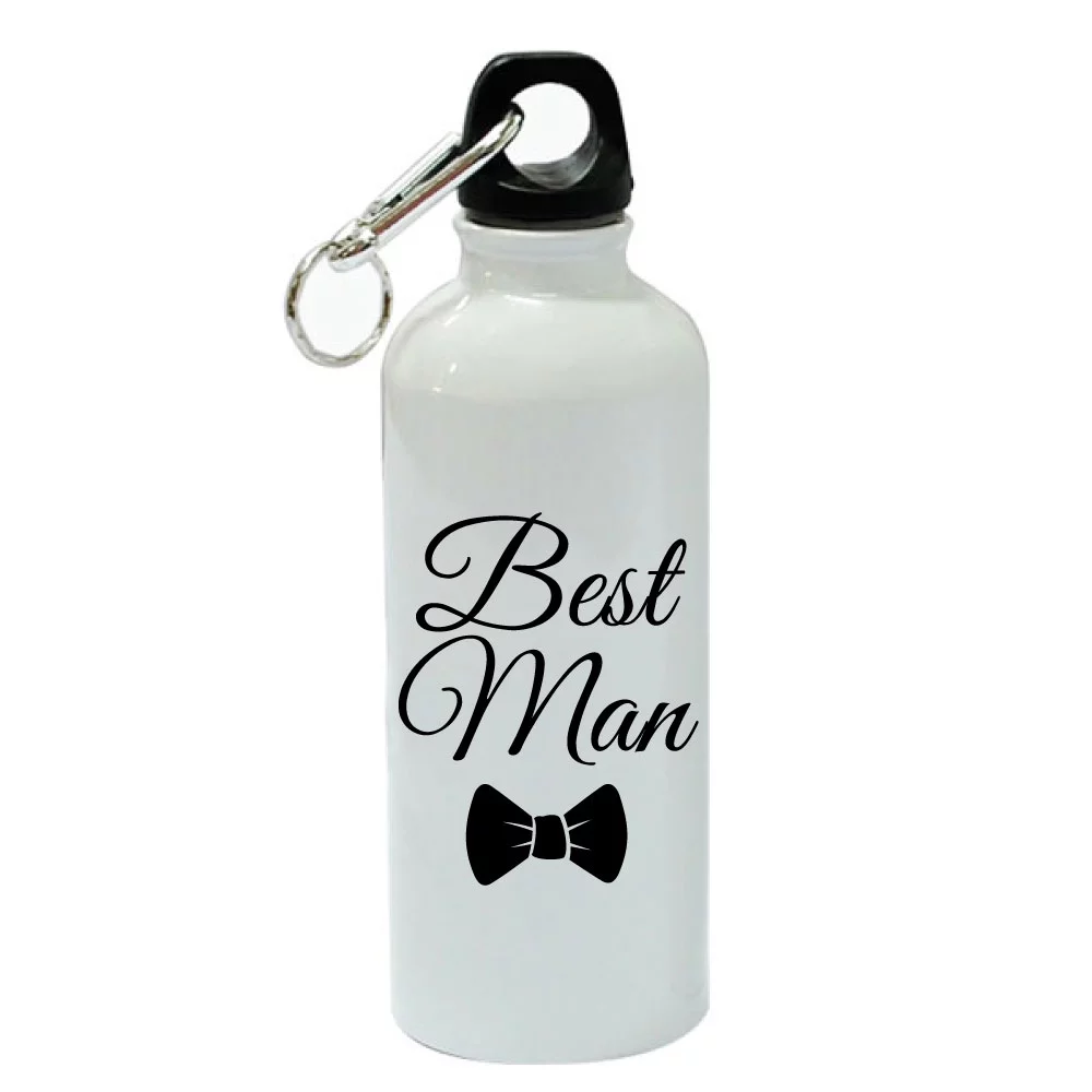 Best Man Bowtie White Aluminum Sports 20 oz Water Bottle