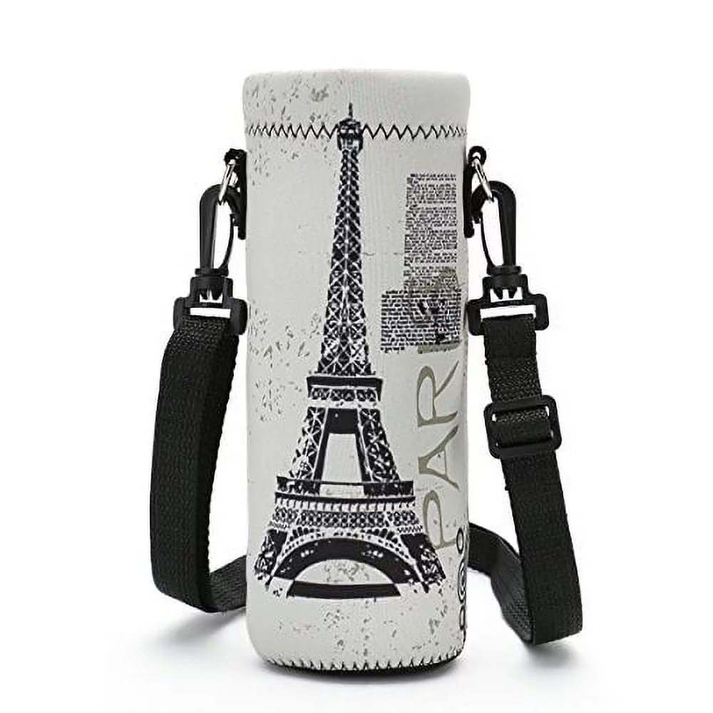 iColor water bottle cover Portable bottle cover Water bottle case Adjustable shoulder strap fits bottles with diameters less than 2.75 inches (about 7 cm) (500 ml, ICPBC-02)
