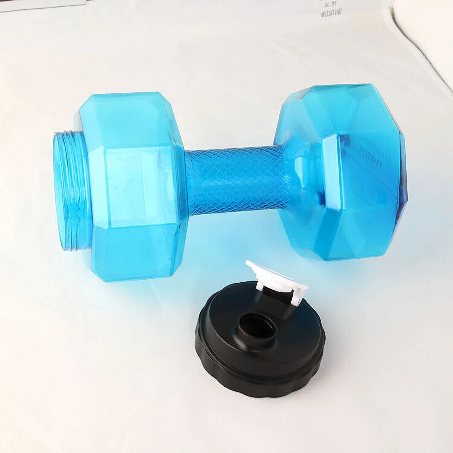 75 Oz (2.2 L) Dumbbell Shaped Water Bottle | BPA Free | Flip Top Leak Proof lid