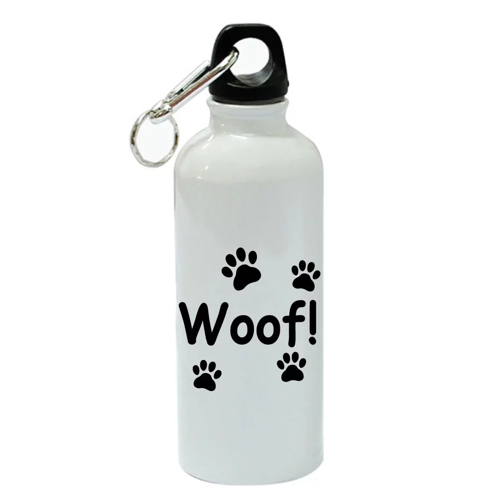Woof White Aluminum Sports 20 oz Water Bottle