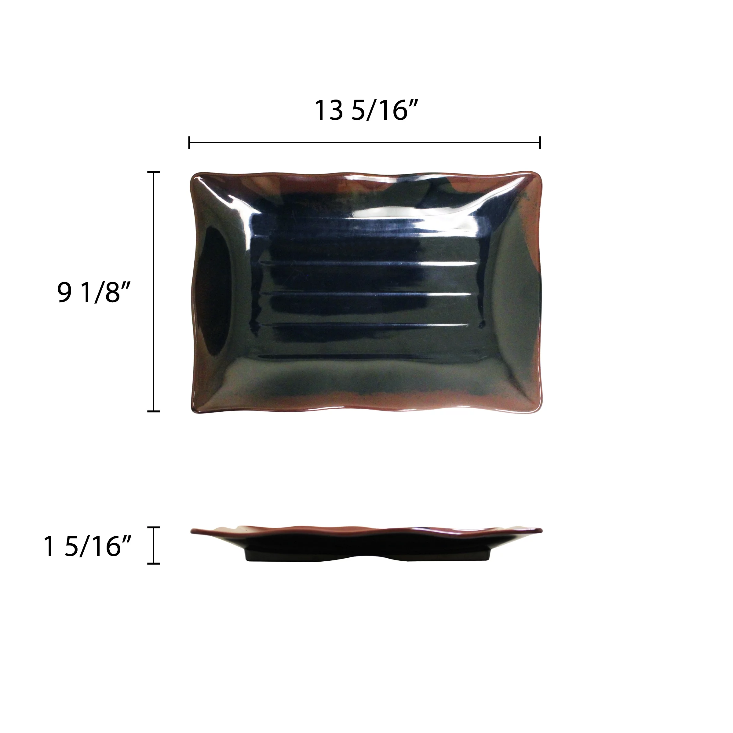 Excellante Tenmoku Melamine Dinnerware Collection 13 1/2