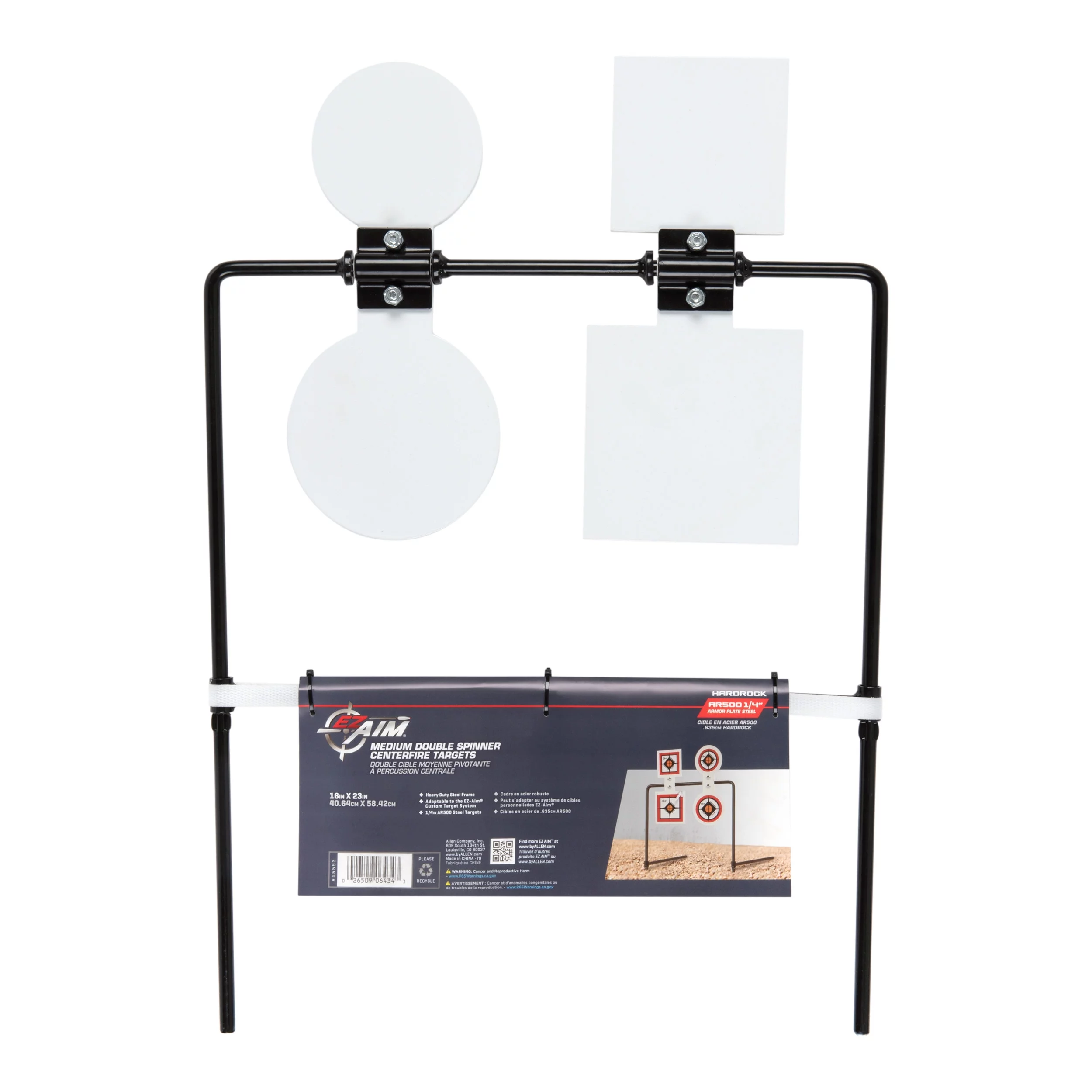 Ez Aim Hardrock Ar500 Steel Spinner Targets Stand, 16