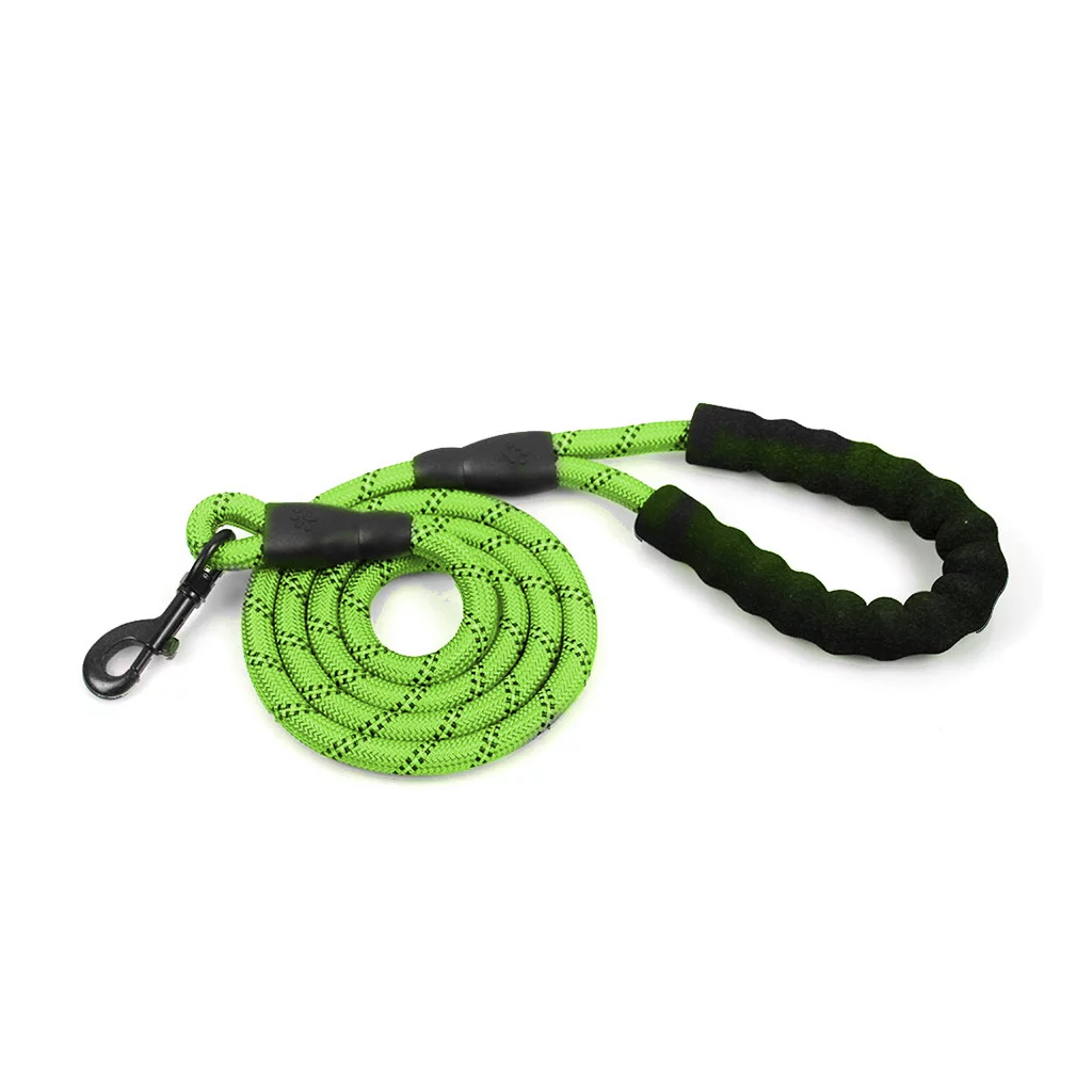 Dog Leash With Padded Handle Reflective Nylon Rope Leashes For Large Dogs