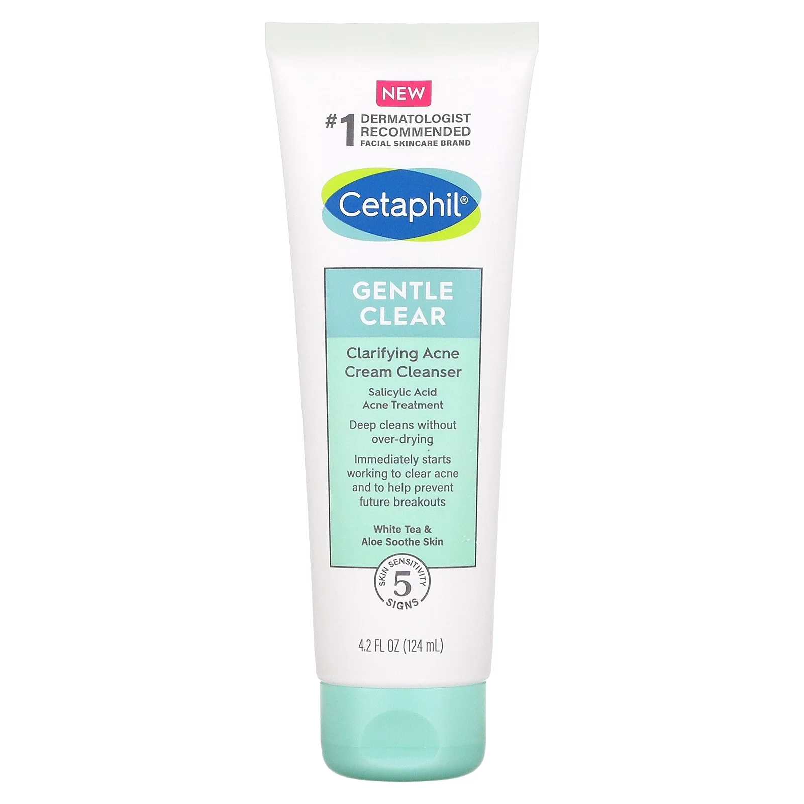 Cetaphil, Gentle Clear, Clarifying Acne Cream Cleanser, 4.2 fl oz (124 ml)