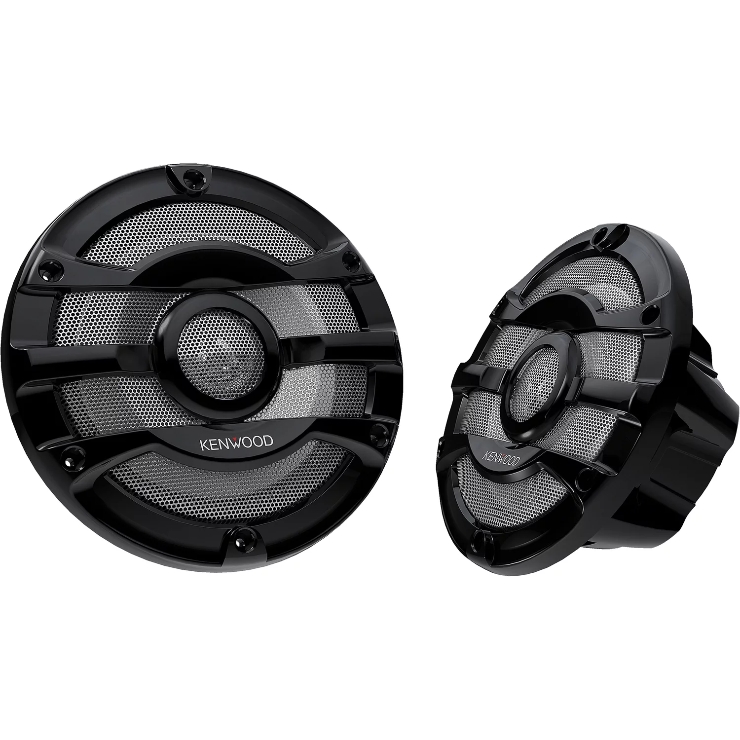 2) Kenwood 8 Inch 300 Watt Powersports/Marine Boat Black Speakers | KFC-2053MRW