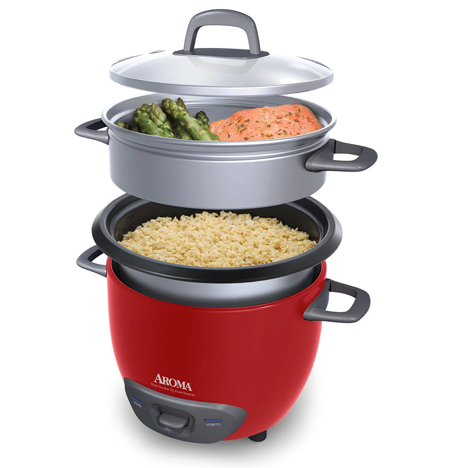 aroma housewares 14-cup (cooked)  (7-cup uncooked) pot style rice cooker and food steamer (arc-747-1ngr)