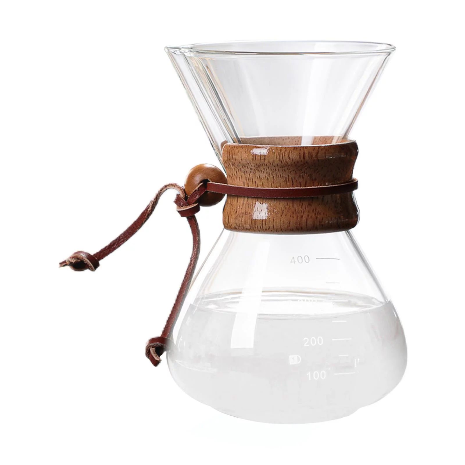 Glass Coffee Pot Reusable Filter High Resistant ml , Bottom Diameter: 10.5cm Opening Diameter: 9.5cm Height: 16.5cm
