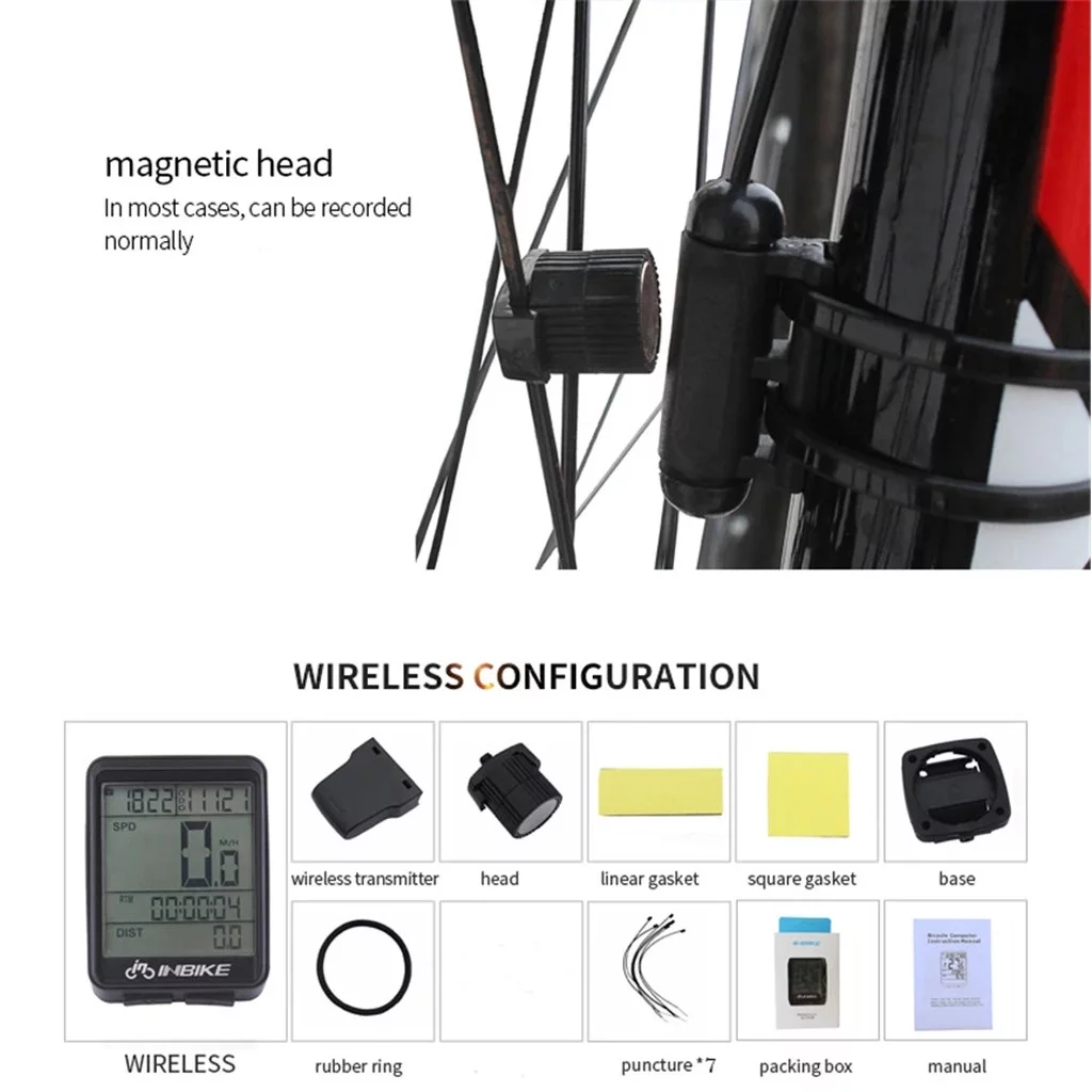 YOHOME Bicycle Computer Waterproof Wireless LCD Odometer Bicycle