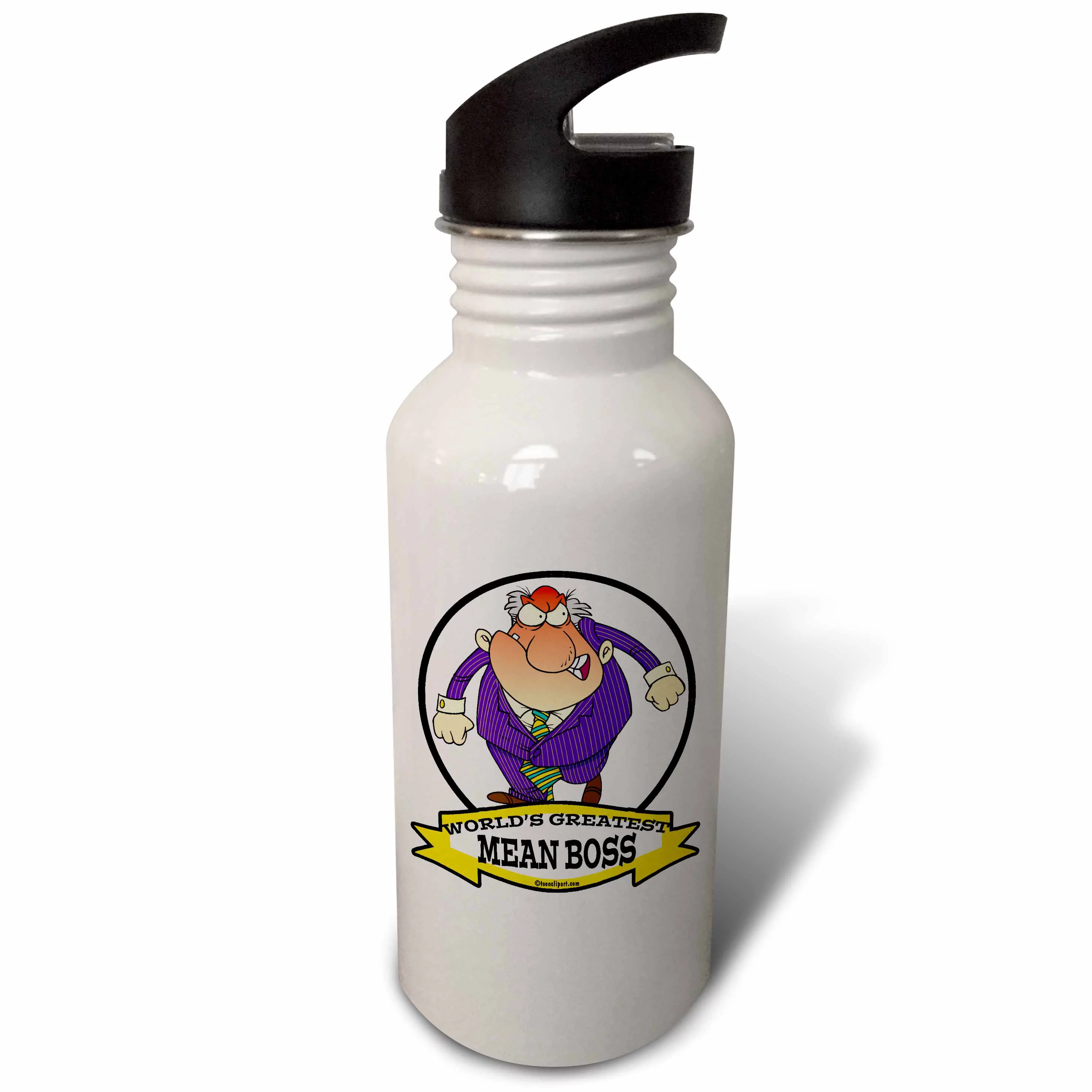 Funny Worlds Greatest Mean Boss Cartoon 21 oz Sports Water Bottle wb-103346-1