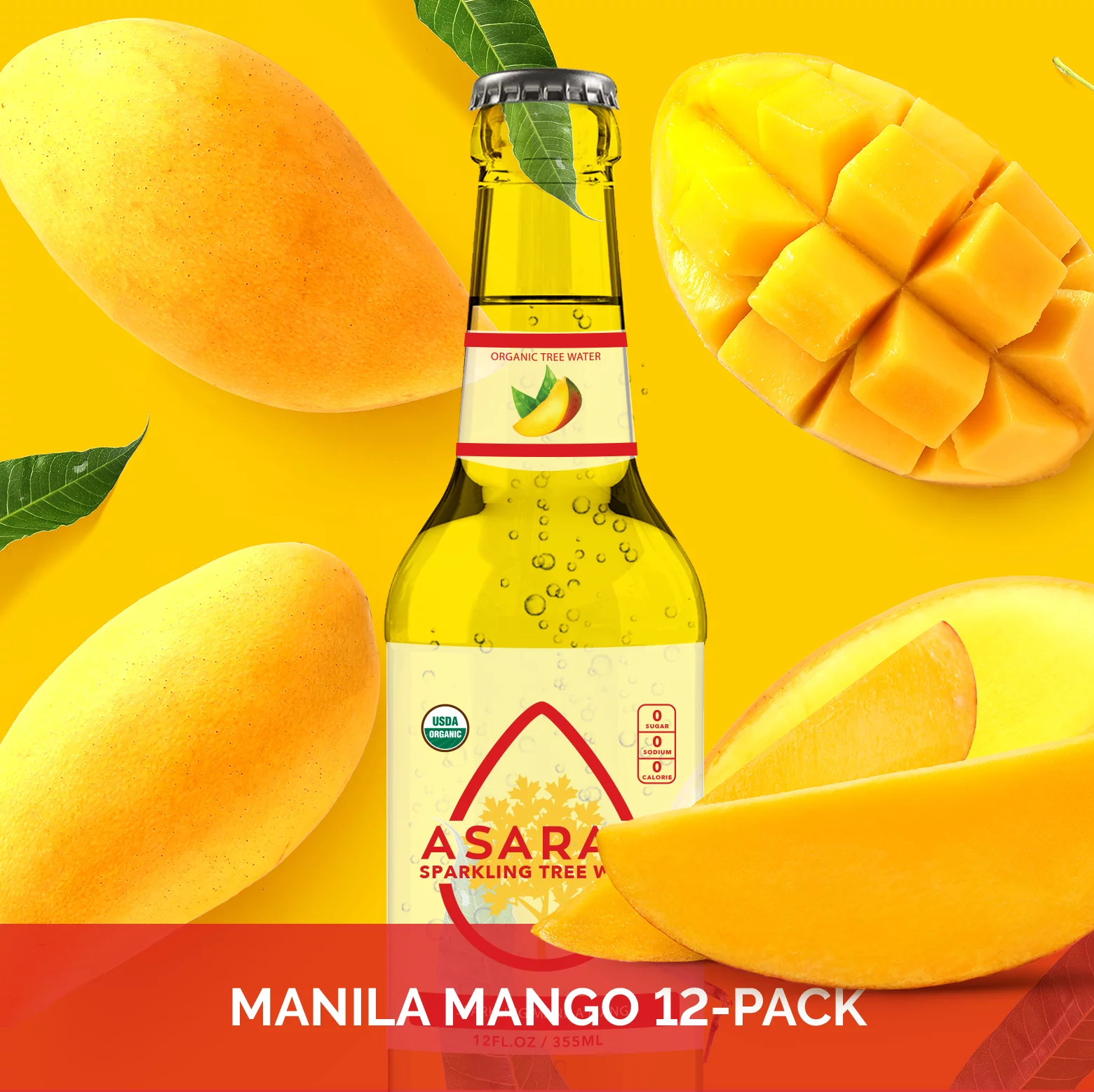 Asarasi Organic Sparkling Manila Mango Tree Water