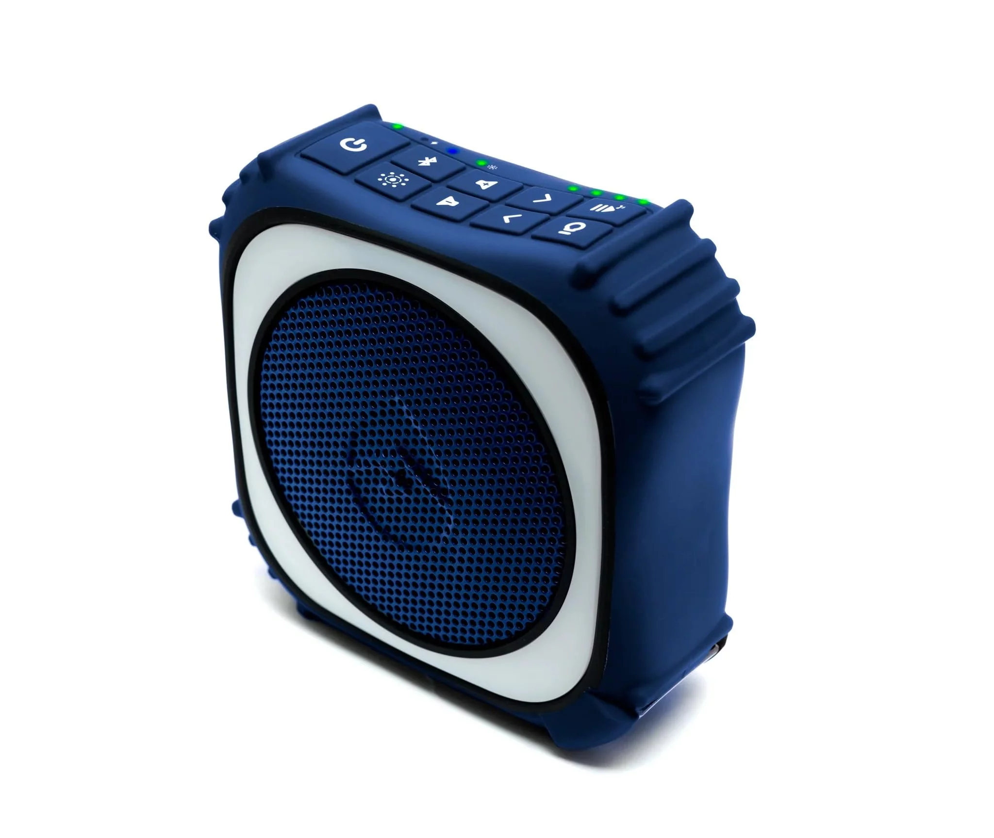 Ecoxgear EcoEdge Pro Bluetooth Speaker, Waterproof Speaker with LED Party Lights,  Siri and Google Voice Assistant Activated, Blue