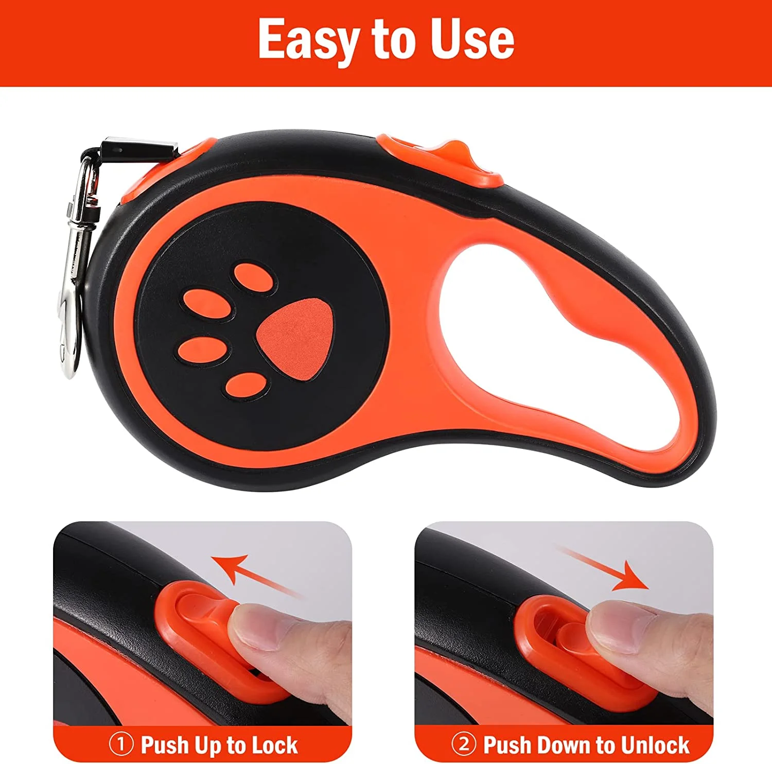 Retractable Dog Leash for Medium Dogs Pink, 16.4ft Lightweight Portable Pet Walking Leash with Non-Slip Handles for Large, Medium and Small Dogs/Cats