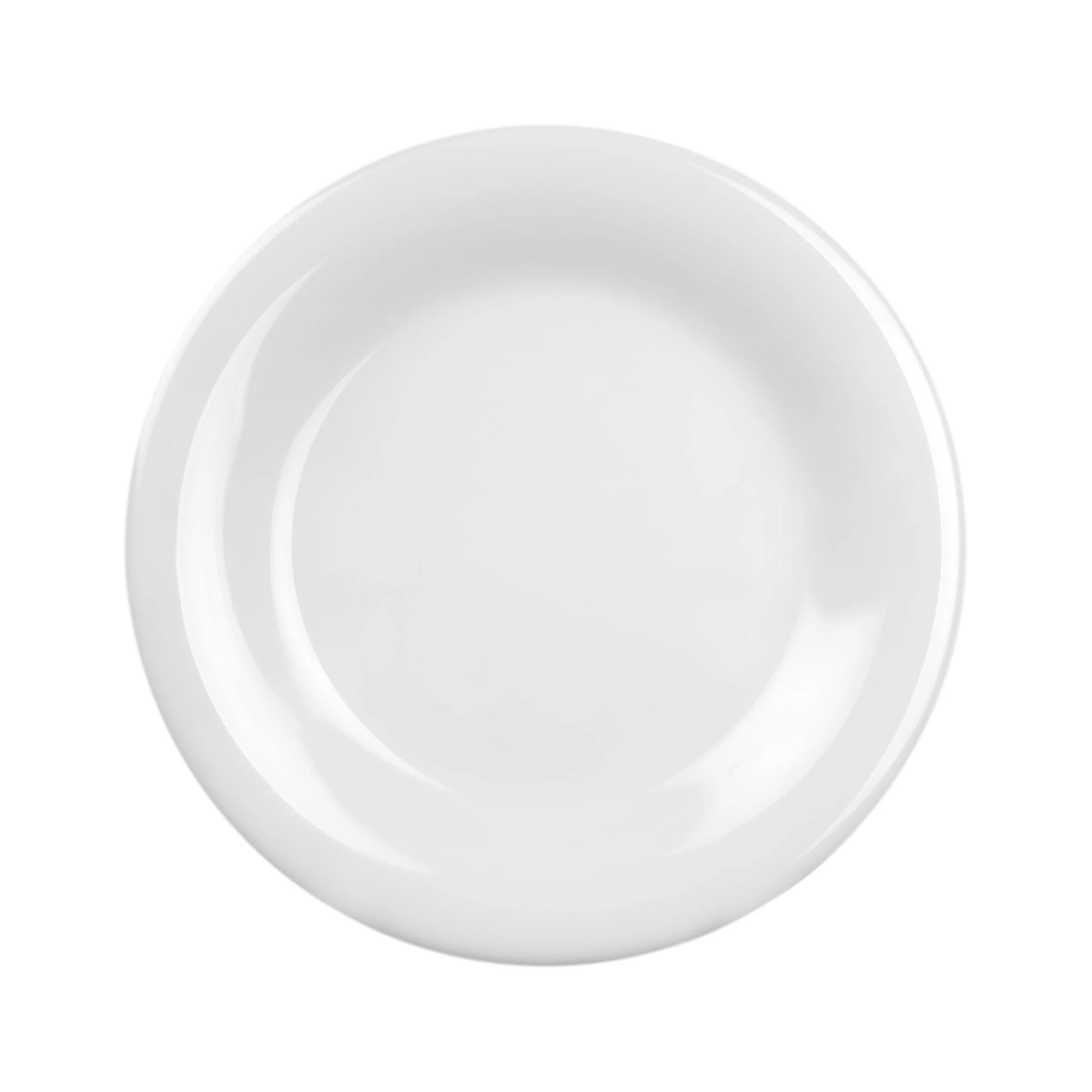 Excellante Color White Melamine Dinnerware Collection 12 Inch Wide Rim Round Plate, Comes in Dozen
