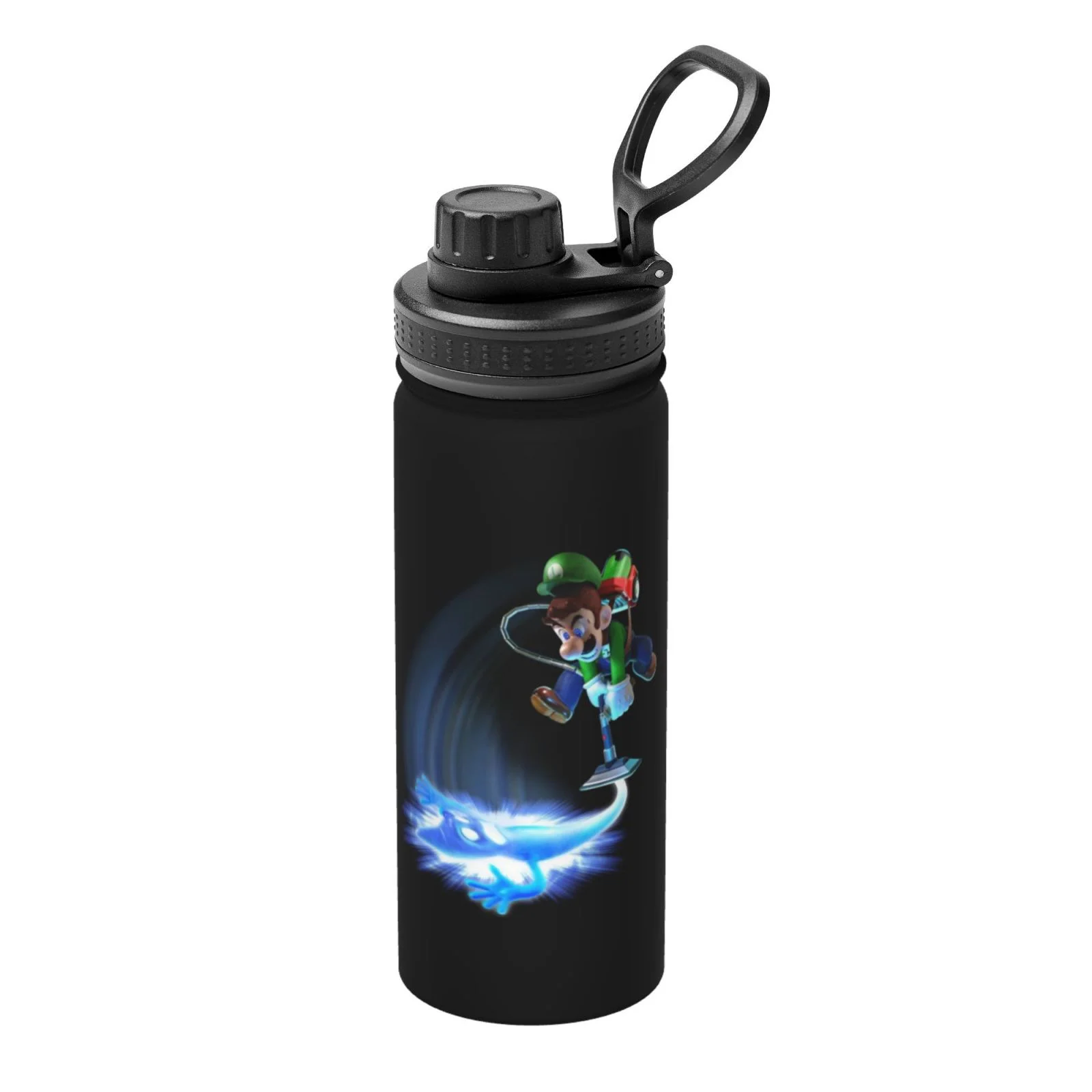Game Horror Luigi's Mansion Unisex Sports Insulated Water Bottles Kettle Stainless Steel Portable Cup 18OZ For School Travel Gym Running