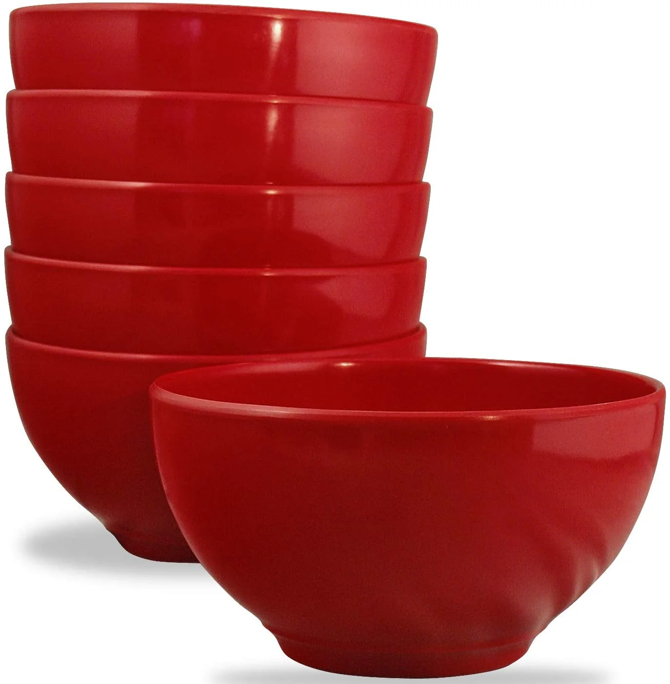 Calypso Basics, 6pc Melamine Bowl Set, Red