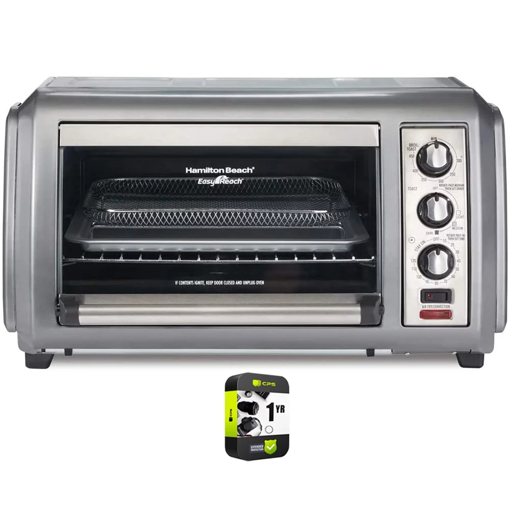 Hamilton Beach 31436 Sure-Crisp Countertop Air Fryer/Toaster Oven Stainless Steel Bundle with 1 Year Extended Protection Plan