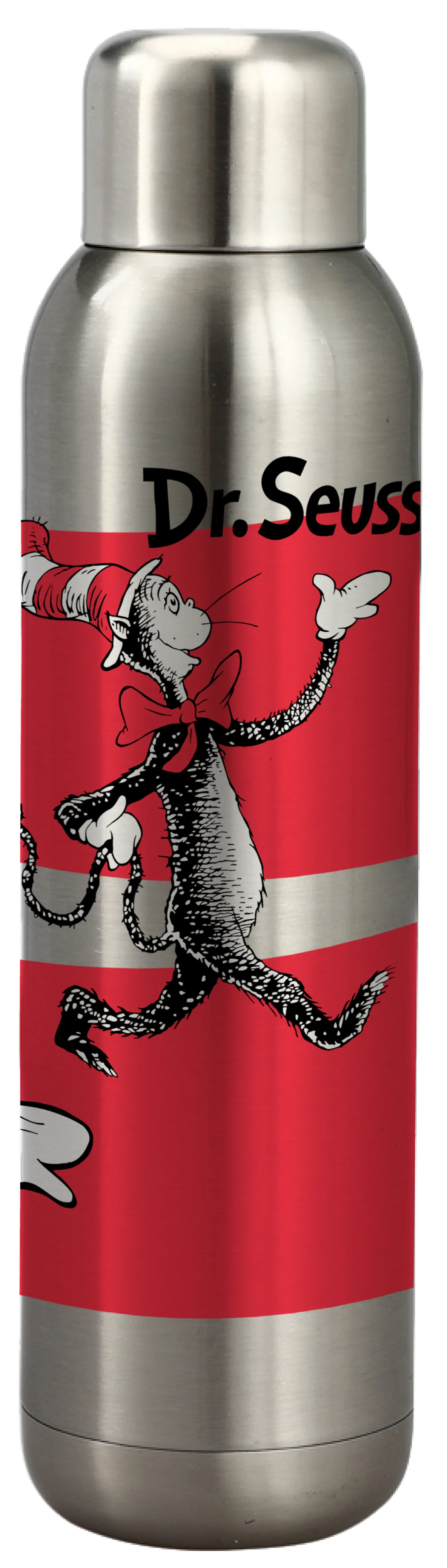 Dr. Seuss Cat In The Hat Striped UV Print 22 Oz. Stainless Steel Water Bottle