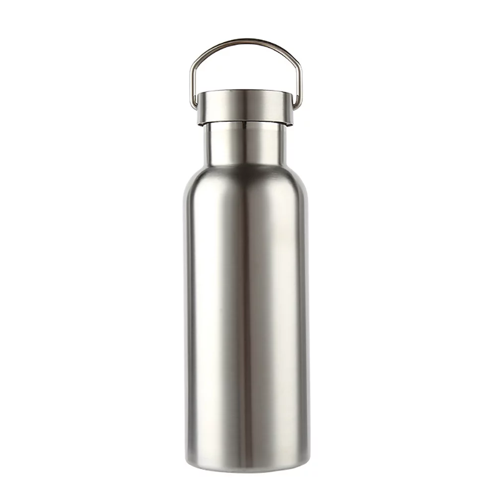 Aspire 25oz. 750ml Single Walled Stainless Steel Water Bottle for Cyclists, Runners, Hikers, Leak Proof Design-Silver-25oz
