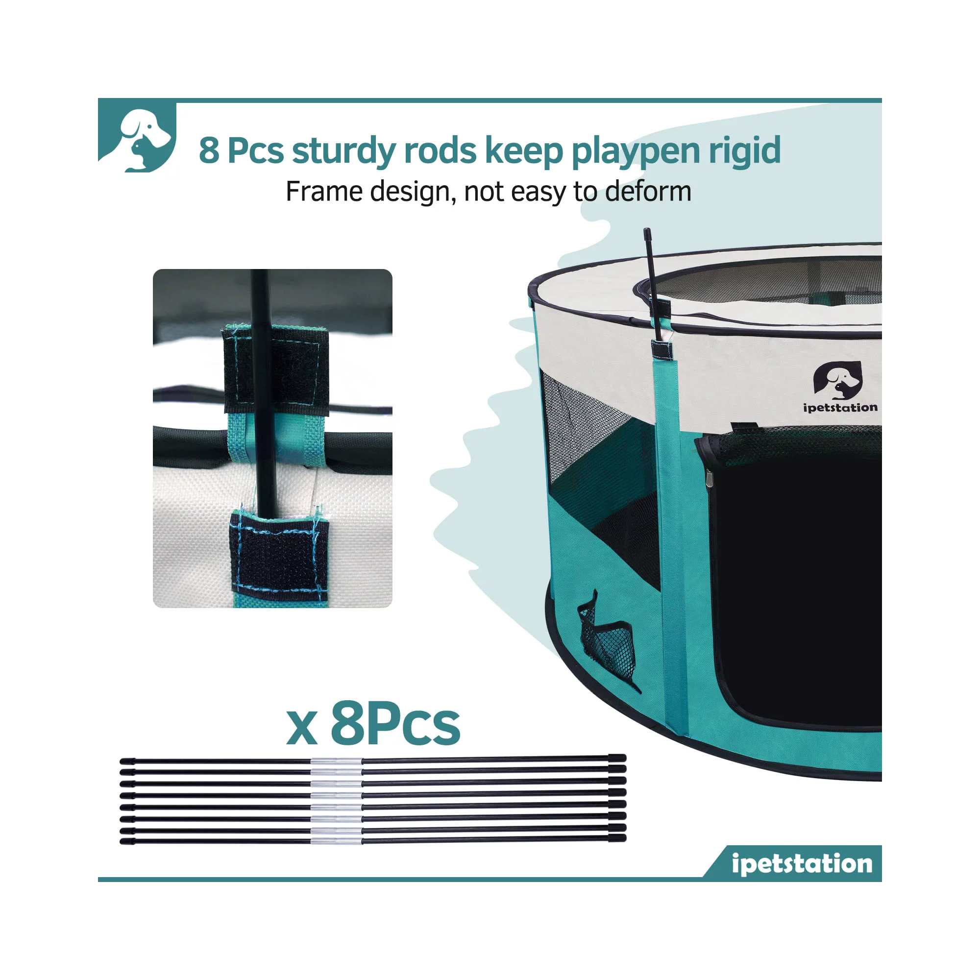 LAKWAR Large Pet Playpen for Dogs & Cats, 36