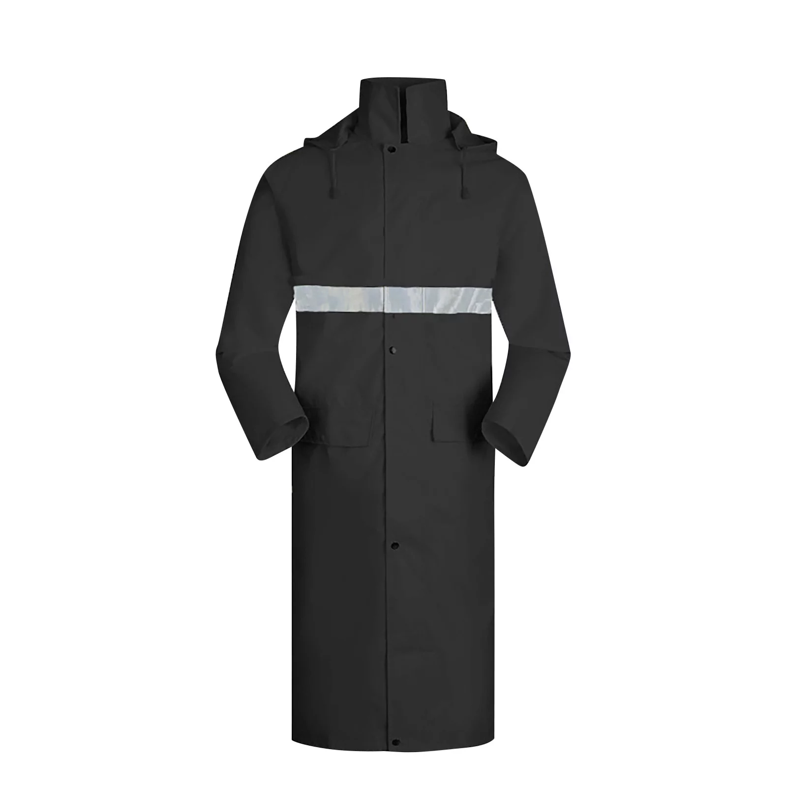 OGLCCG Men's Long Hooded Rain Jacket Waterproof Outdoor Lightweight Active Long Raincoat Mountain Windbreaker Hiking Coat