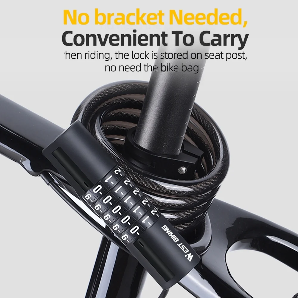 Bike Locks,Coiled Cable Lock -theft Coiled 5 Resettable Combination Cable Lock Ebike Lock Cable Ammoon Arealer Lock Theft Coiled Bike LocksLocksLock 6588
