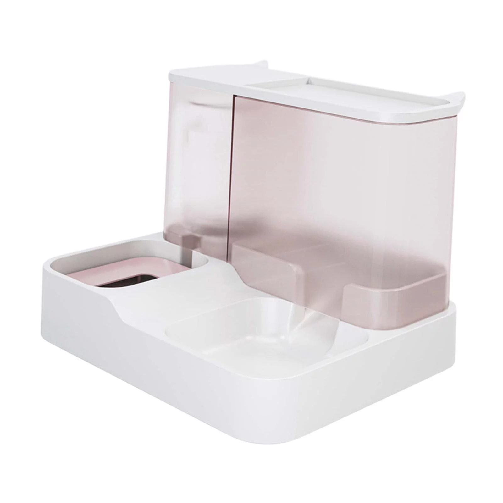Pet Automatic Feeder Waterer, Water Bottle Food Bowls Drinking Fountain Feeding Product Container for dogs Supplies Kitten Supplies Pink