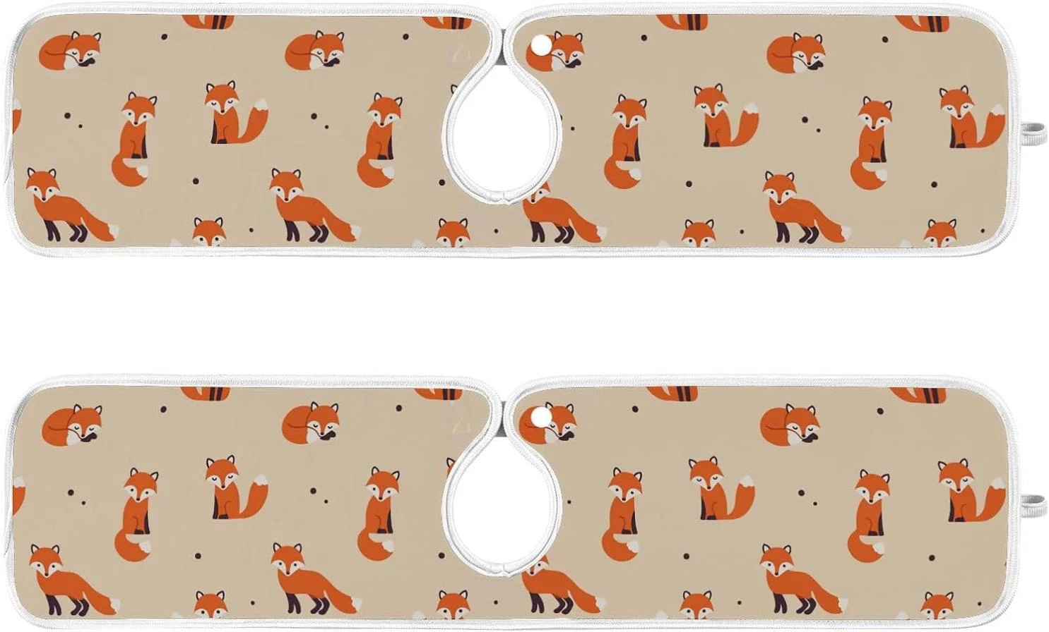 Coolnut 2 Pack Faucet Mat Splash Guard for Kitchen Sink,Fox Animal 30x5 Inch Super Absorbent Microfiber Sink Protector Mat, Kitchen Sink Mat Machine Washable Kitchen Sink Accessories