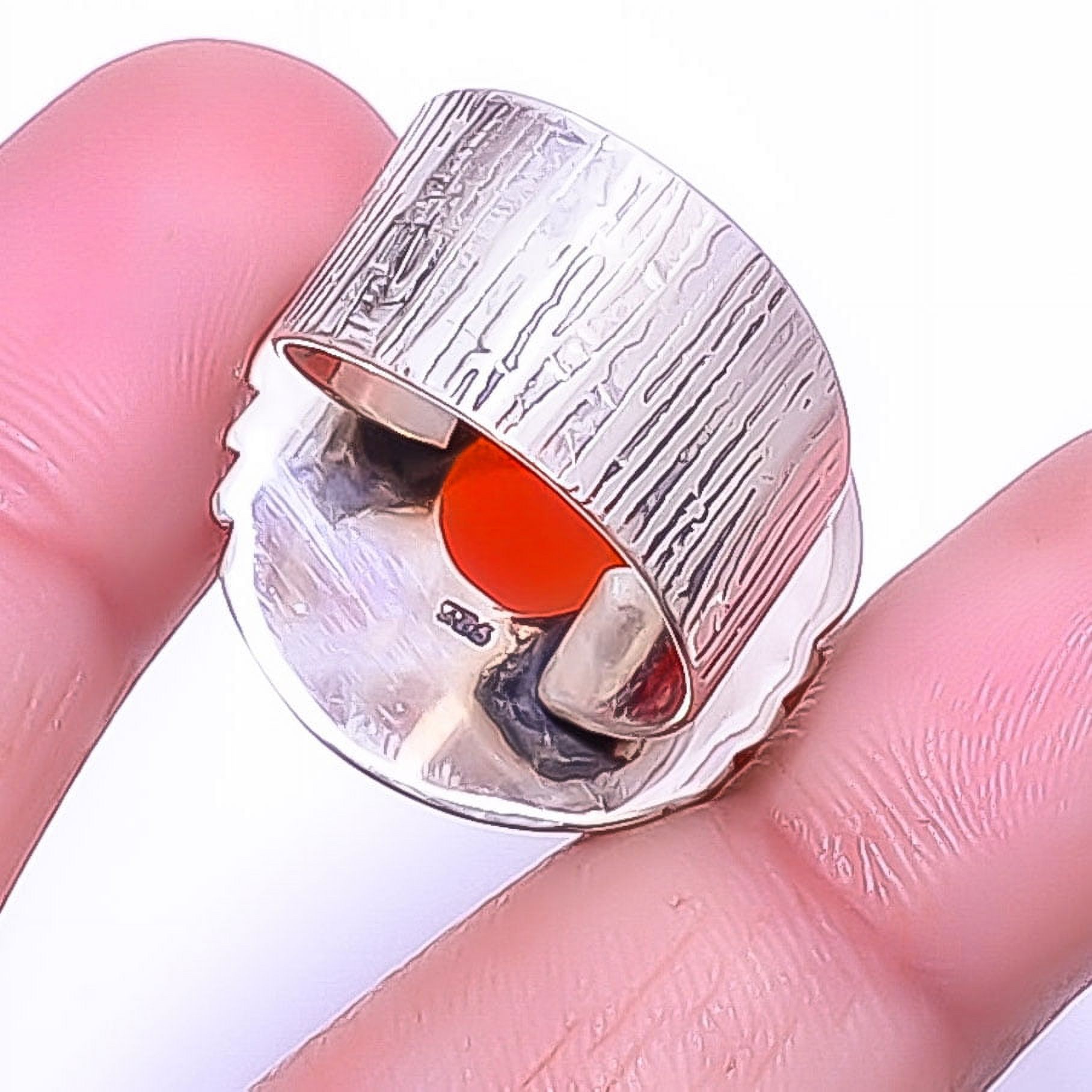 Carnelian - Brazil Gemstone 925 Silver Plated Handmade Jewelry Ring s.8 A384, Valentine's Day Gift, Birthday Gift, Beautiful Jewelry For Woman & Girls