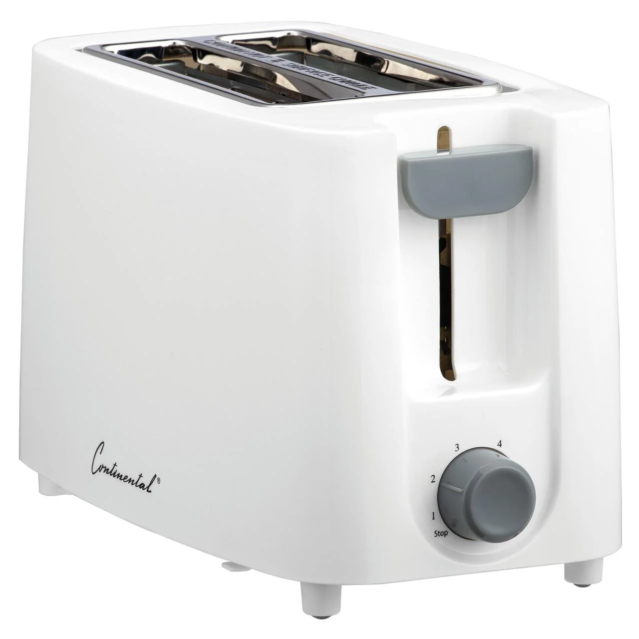 Continental Electric 2 Slice Wide Cool Touch Toaster White