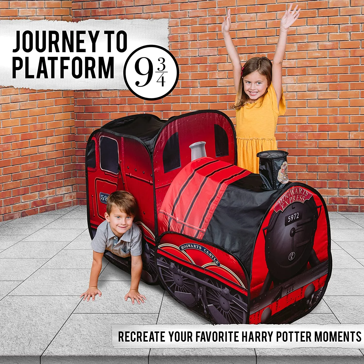 Sunny Days Harry Potter Hogwarts Express Train Red Polyester Pop up Tent Playhouse for Kids