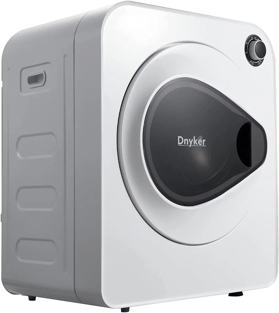 Erommy 110V Electric Compact Laundry Dryer, 9 lbs Load Stainless Steel Portable With Exhaust Pipe, Easy Control for 4 Drying Mode and Appointment Function, Mini Dryer Apartments, Dorm, White