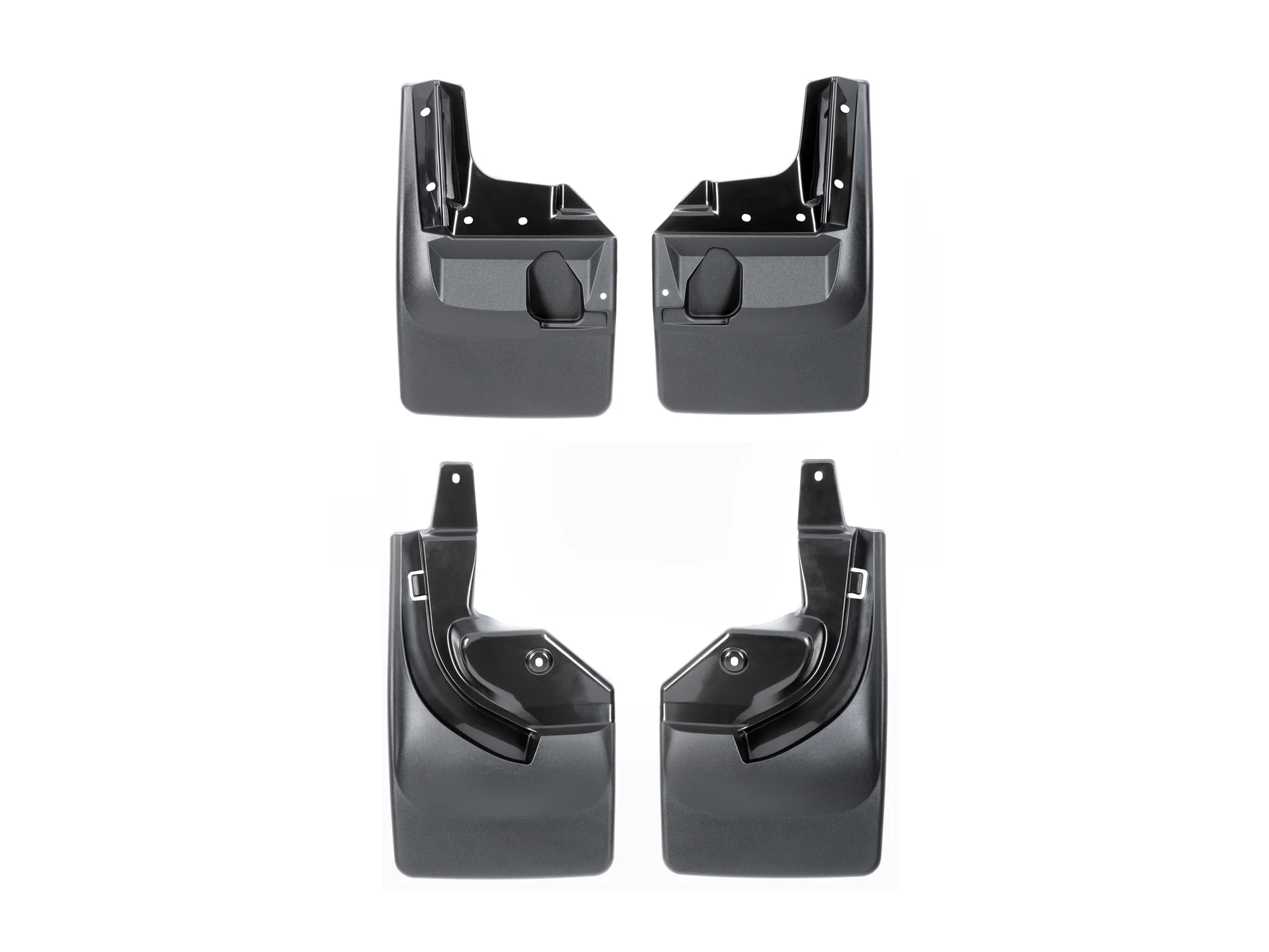 WeatherTech Custom No Drill Splash Guard MudFlaps compatible with Jeep Wrangler 4-Door, Wrangler Unlimited 4-Door, Wrangler 2-Door, Front & Rear Set - Black