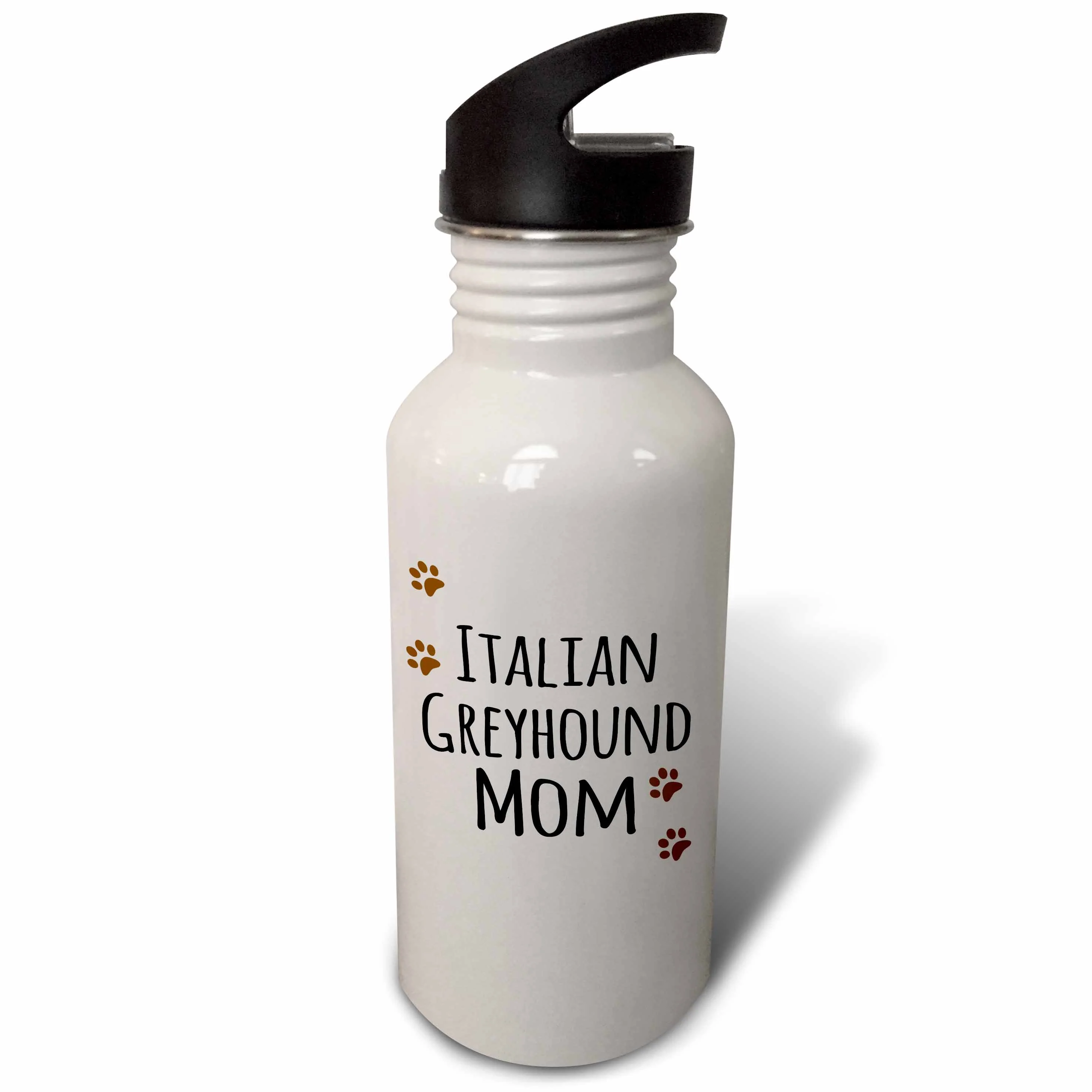 Italian Greyhound Dog Mom - Doggie by breed - brown paw prints love doggy lover proud pet owner mama 21 oz Sports Water Bottle wb-154140-1