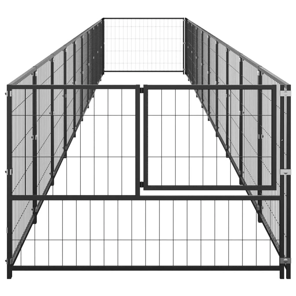 vidaXL Dog Kennel Black 107.6 ft² Steel
