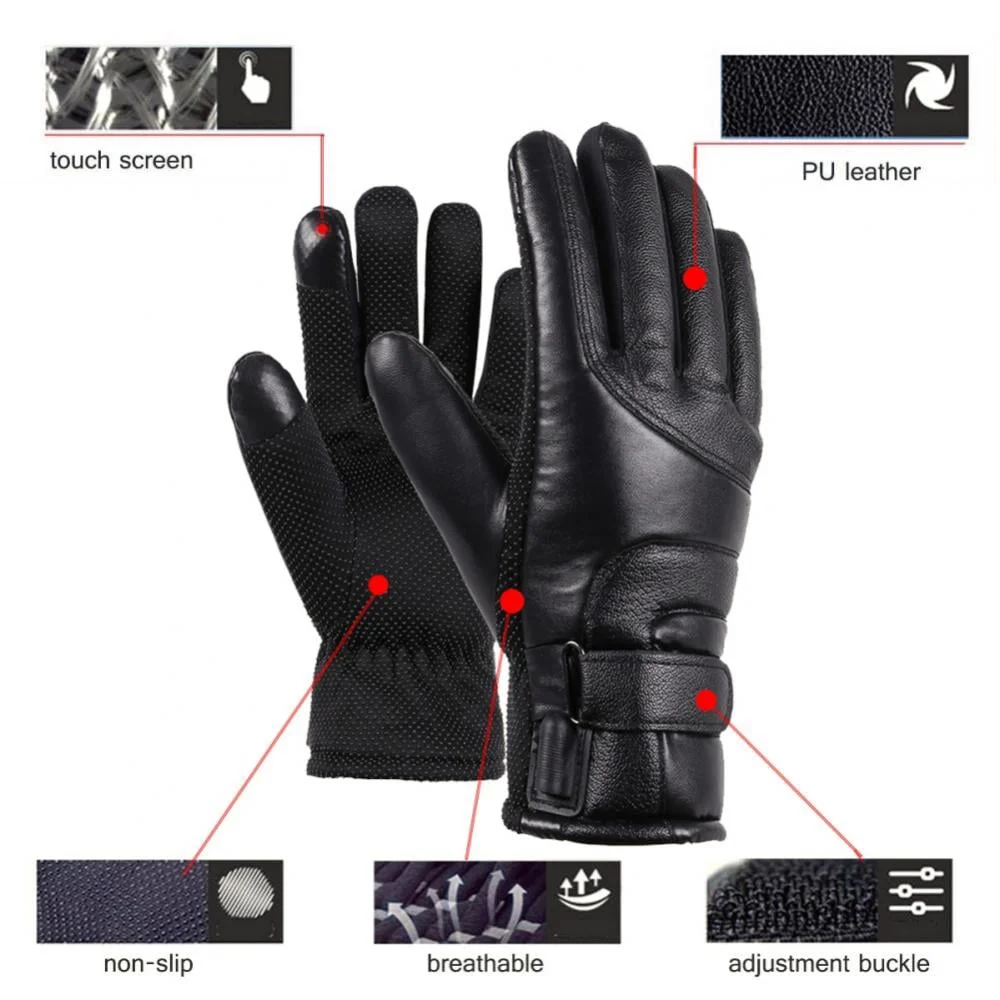 Electric Heated Gloves,Portable USB 3 Mode Heating Thermal Gloves,Waterproof Touchscreen Gloves for Cycling,Motorcycle,Hiking,Snowboarding Outdoor Winter Sport
