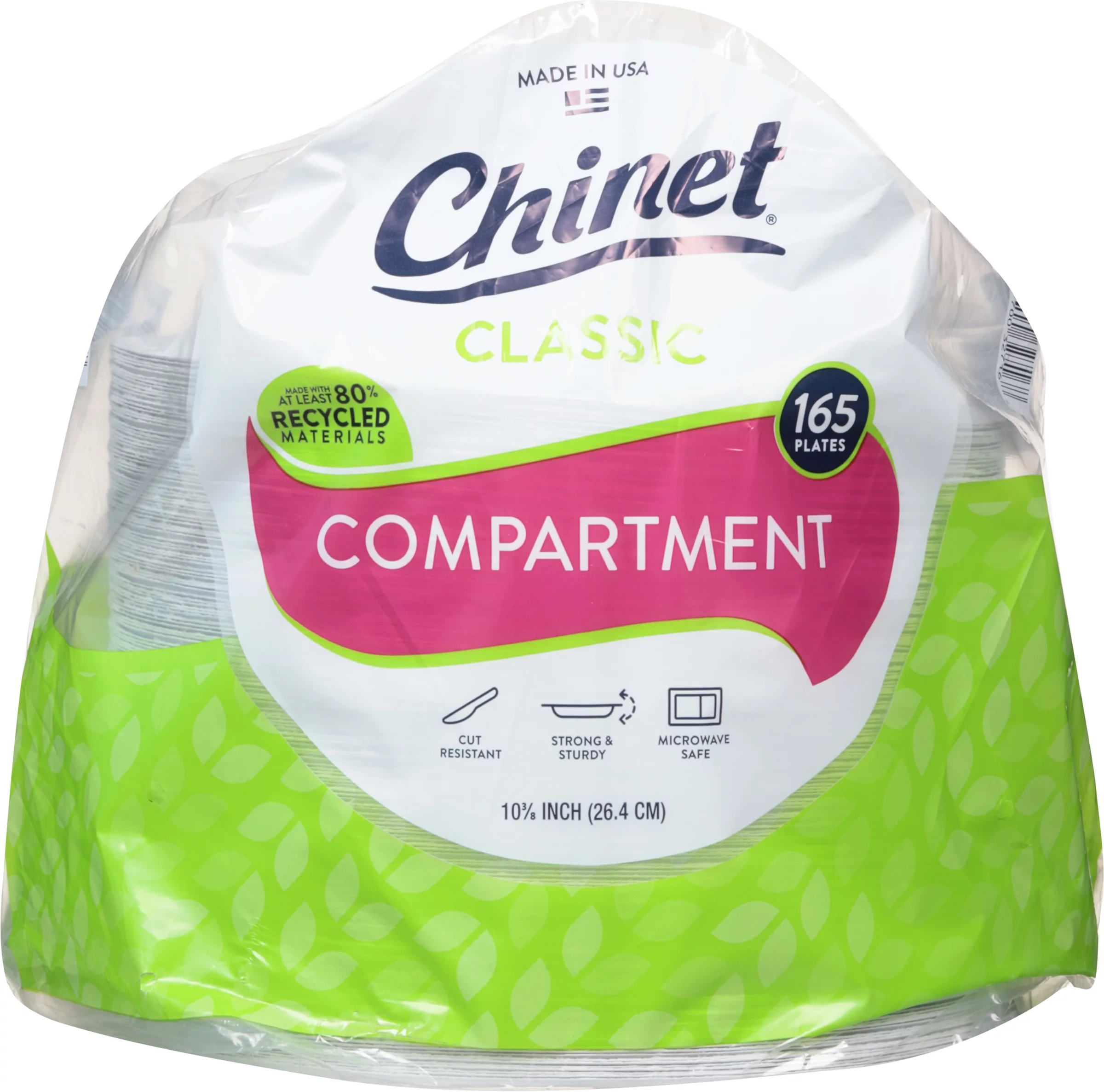 Chinet 10-3/8 Dinner Compartment Plates - 165 Count White