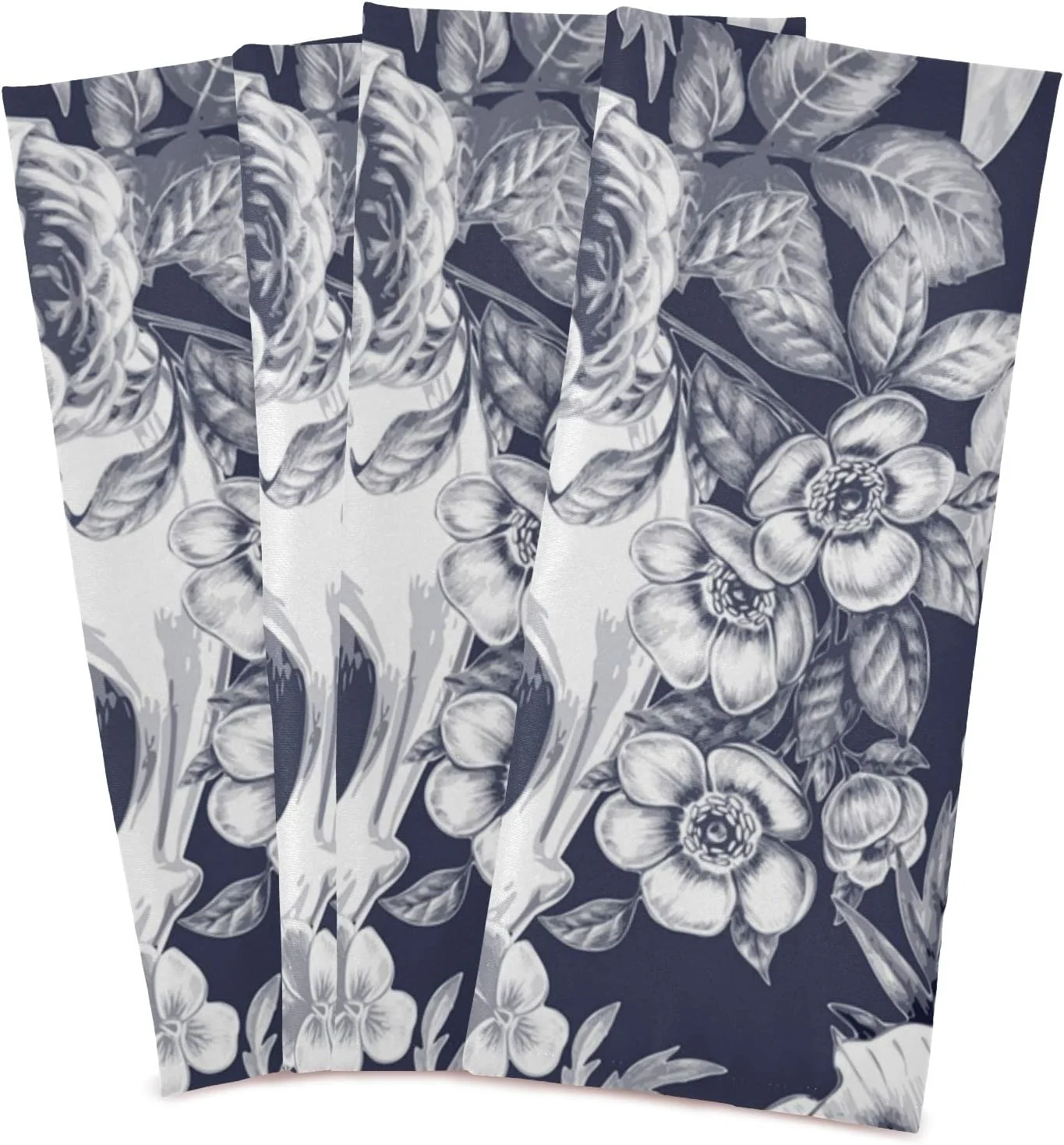 GZHJMY Skull Kitchen Dish Towel Set of 4, Super Absorbent Soft Drying Cloth Tea Bar Towels, 28